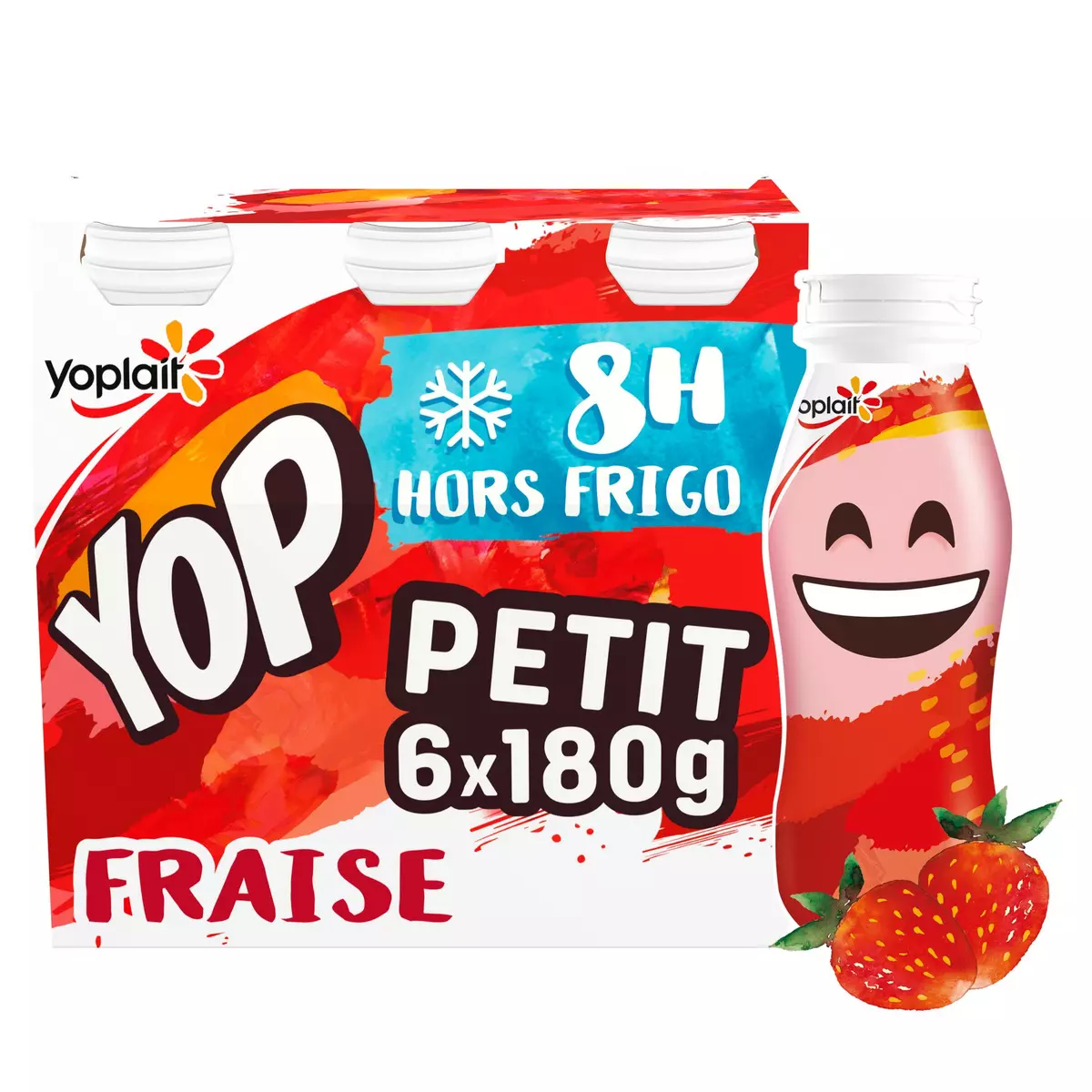 PTIT YOP Yaourt à boire à la fraise 6x180g