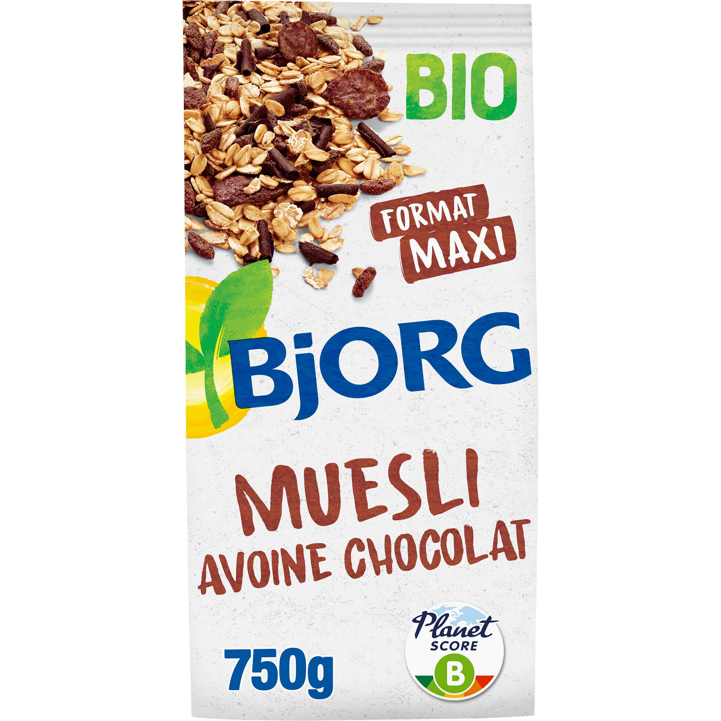 Voir la diapositive 2 : BJORG Muesli à l'avoine et chocolat bio 750g