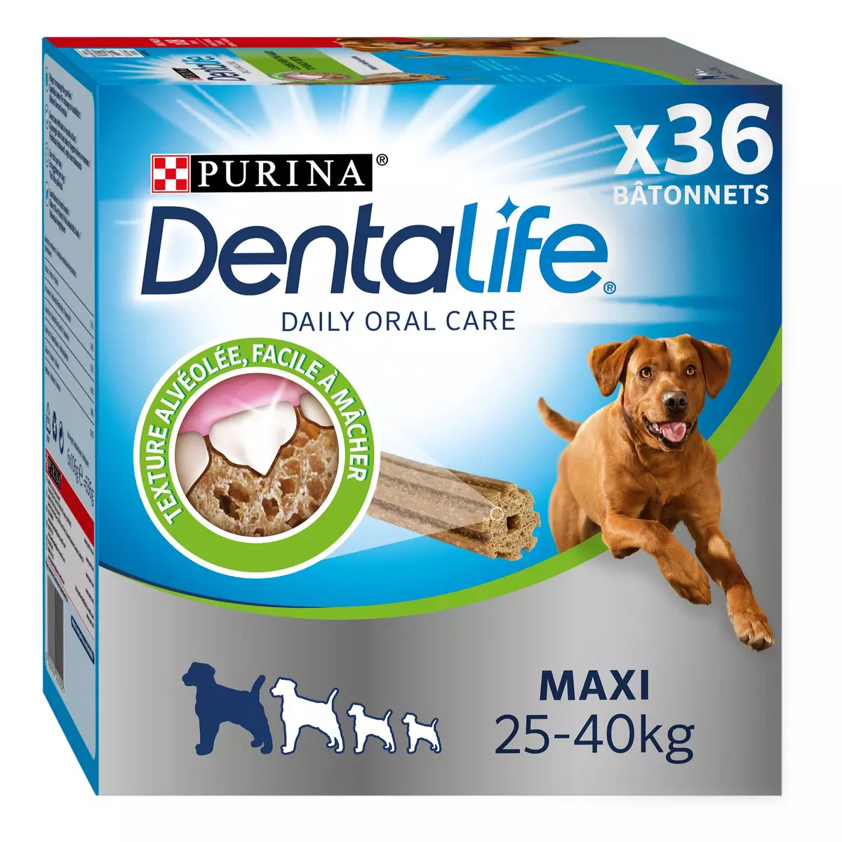 DENTALIFE Friandises bâtonnets hygiène dentaire pour grand chien 36 bâtonnets 1,272kg