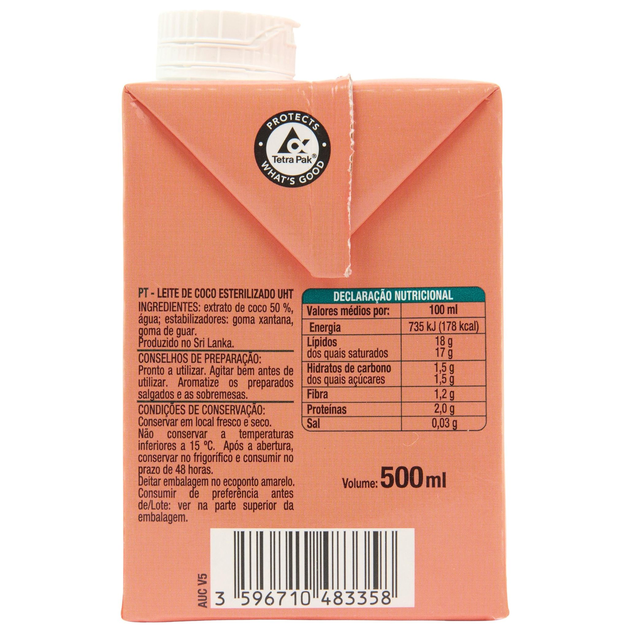Voir la diapositive 3 : AUCHAN Lait de coco brique refermable 50cl
