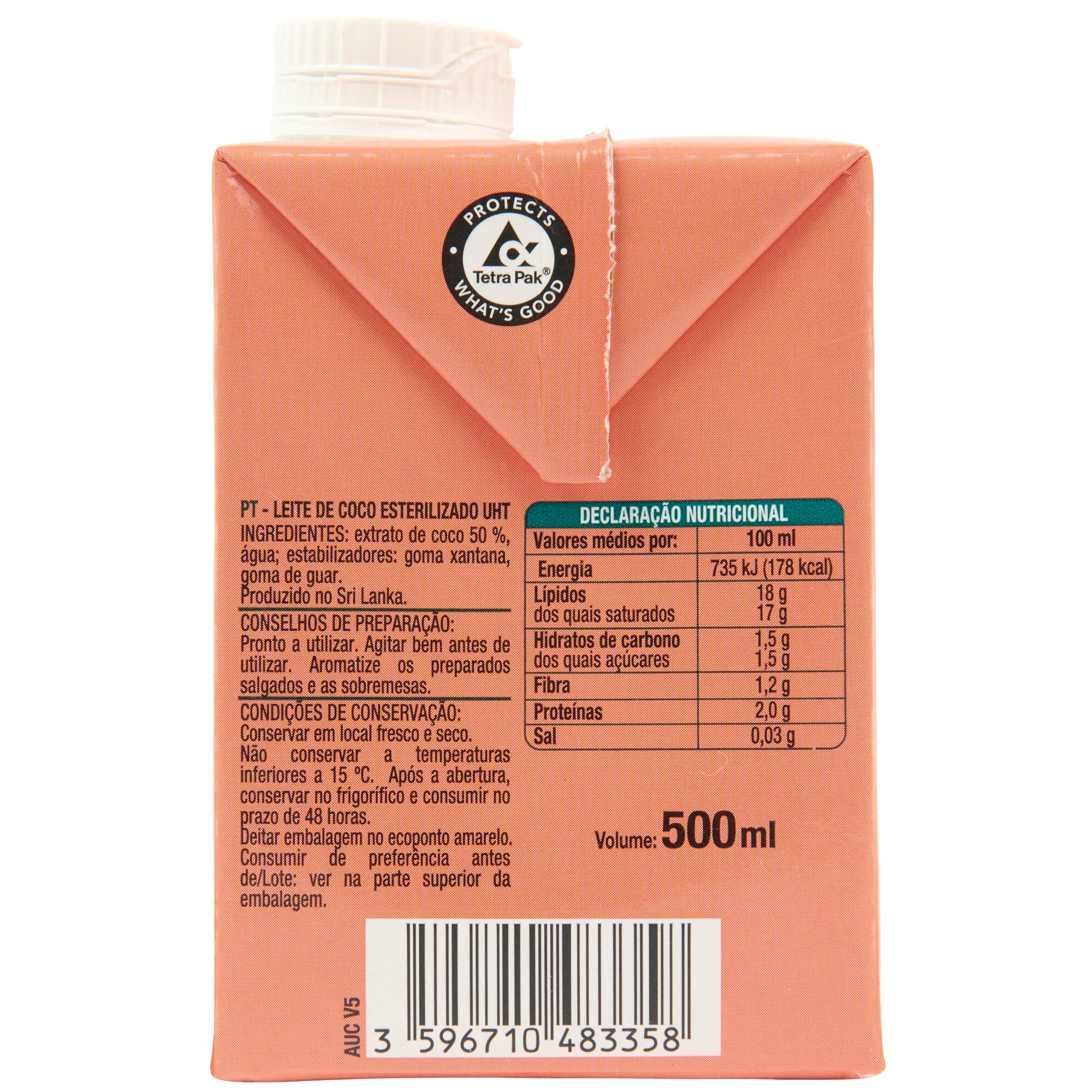 Voir la diapositive 5 : AUCHAN Lait de coco brique refermable 50cl