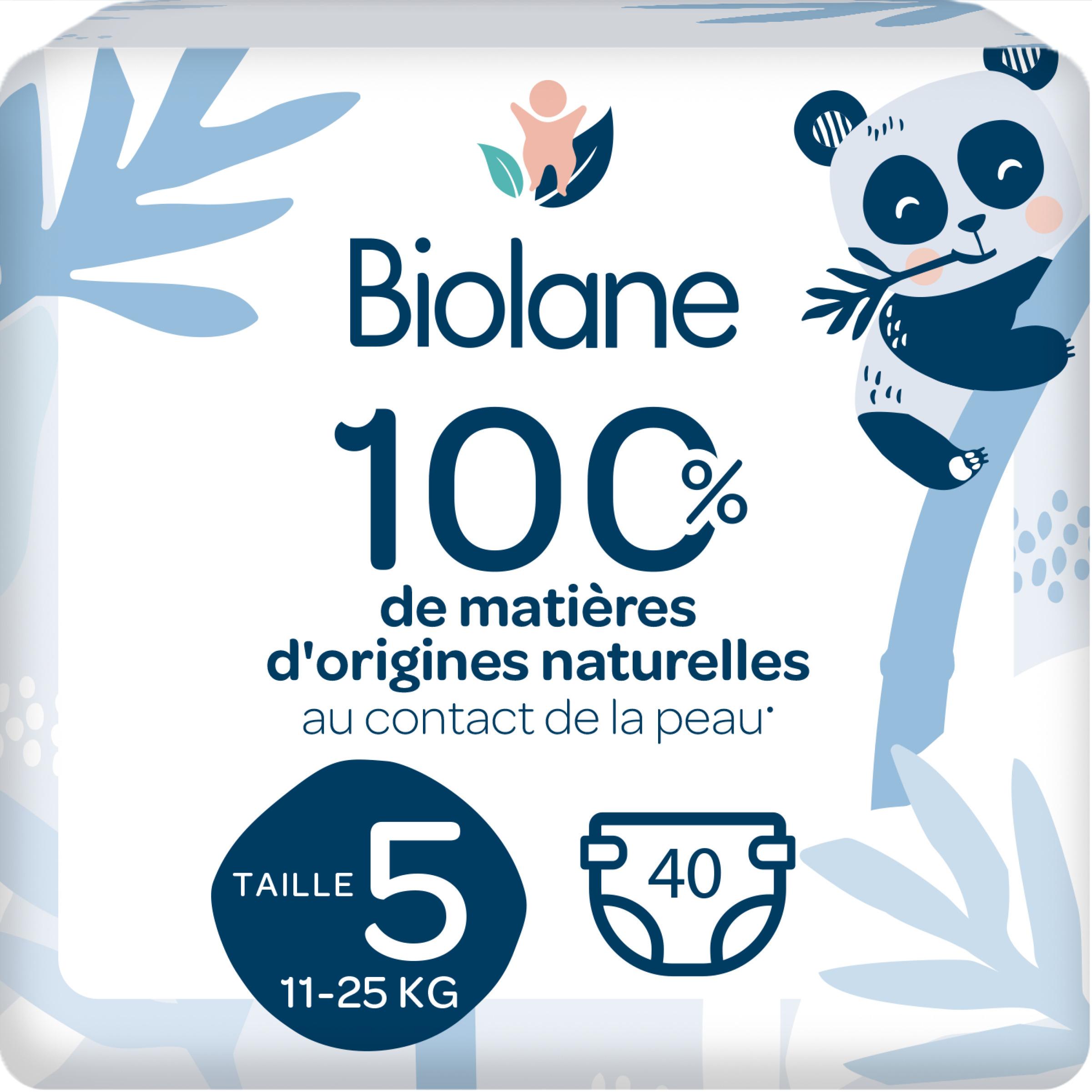 BIOLANE Couches naturelles 0% taille 5 ( 11-25kg ) 40 couches