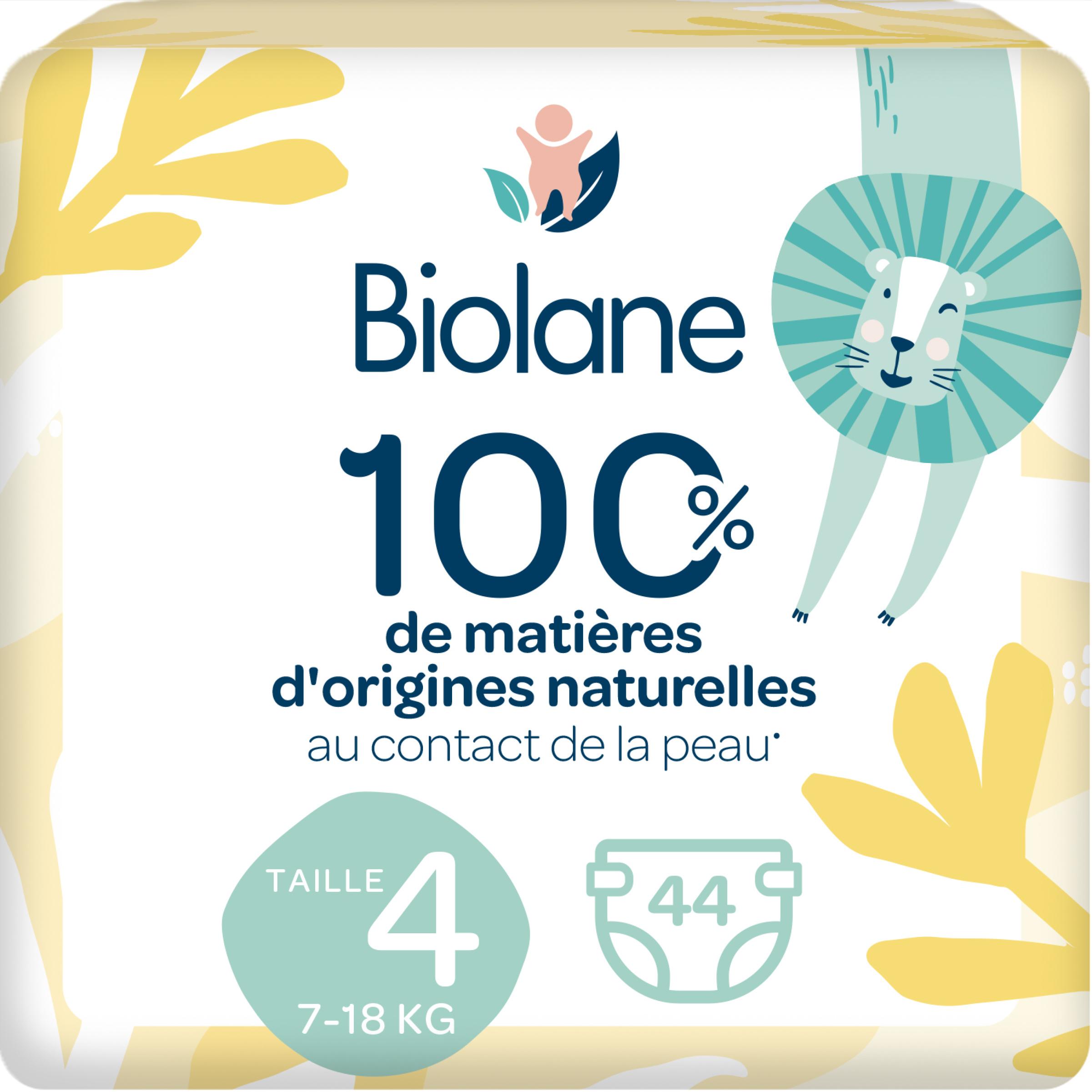 BIOLANE Couches naturelles 0% taille 4 ( 7-18kg ) 44 couches