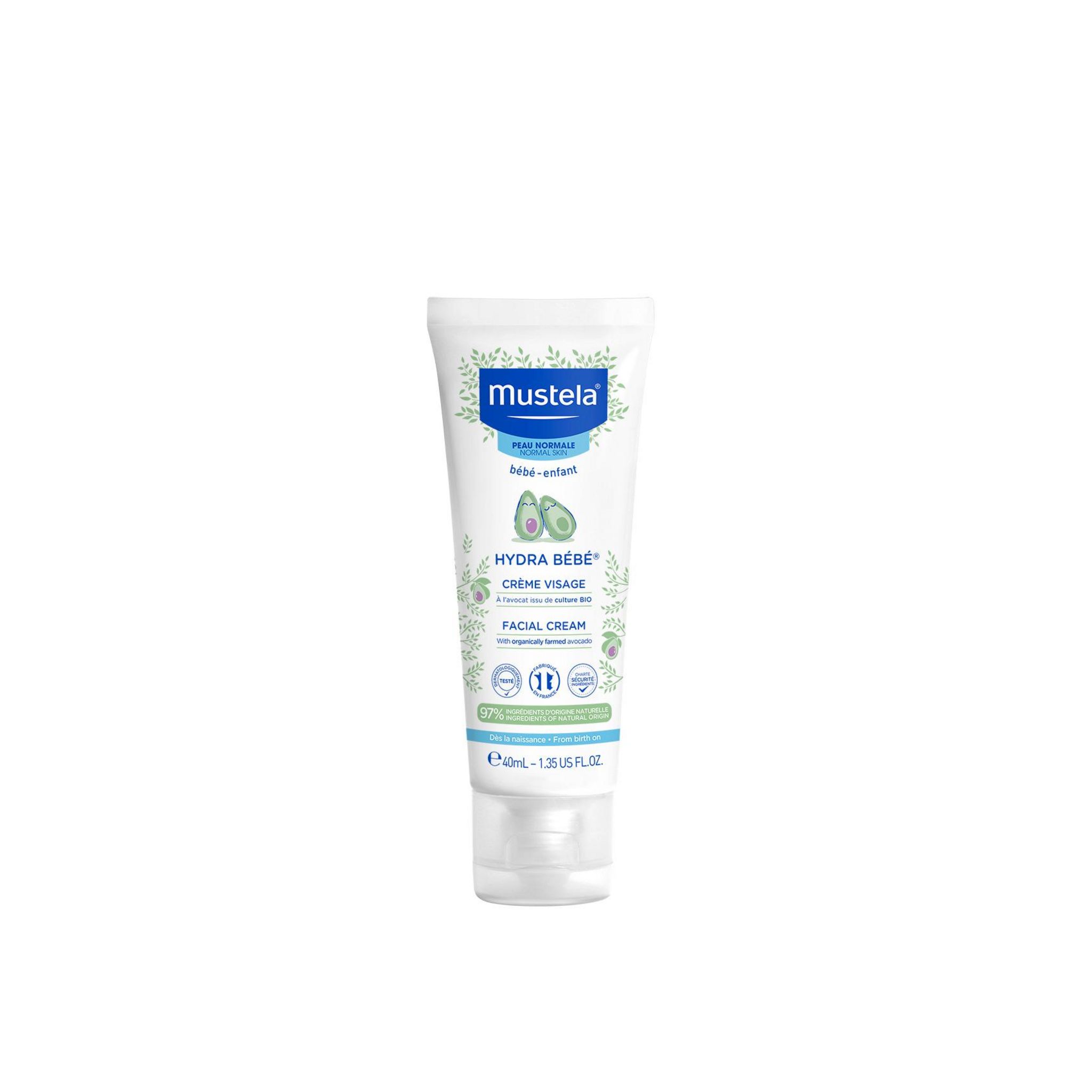 Voir la diapositive 2 : MUSTELA Hydra bébé crème visage peau normale à l'avocat 40ml