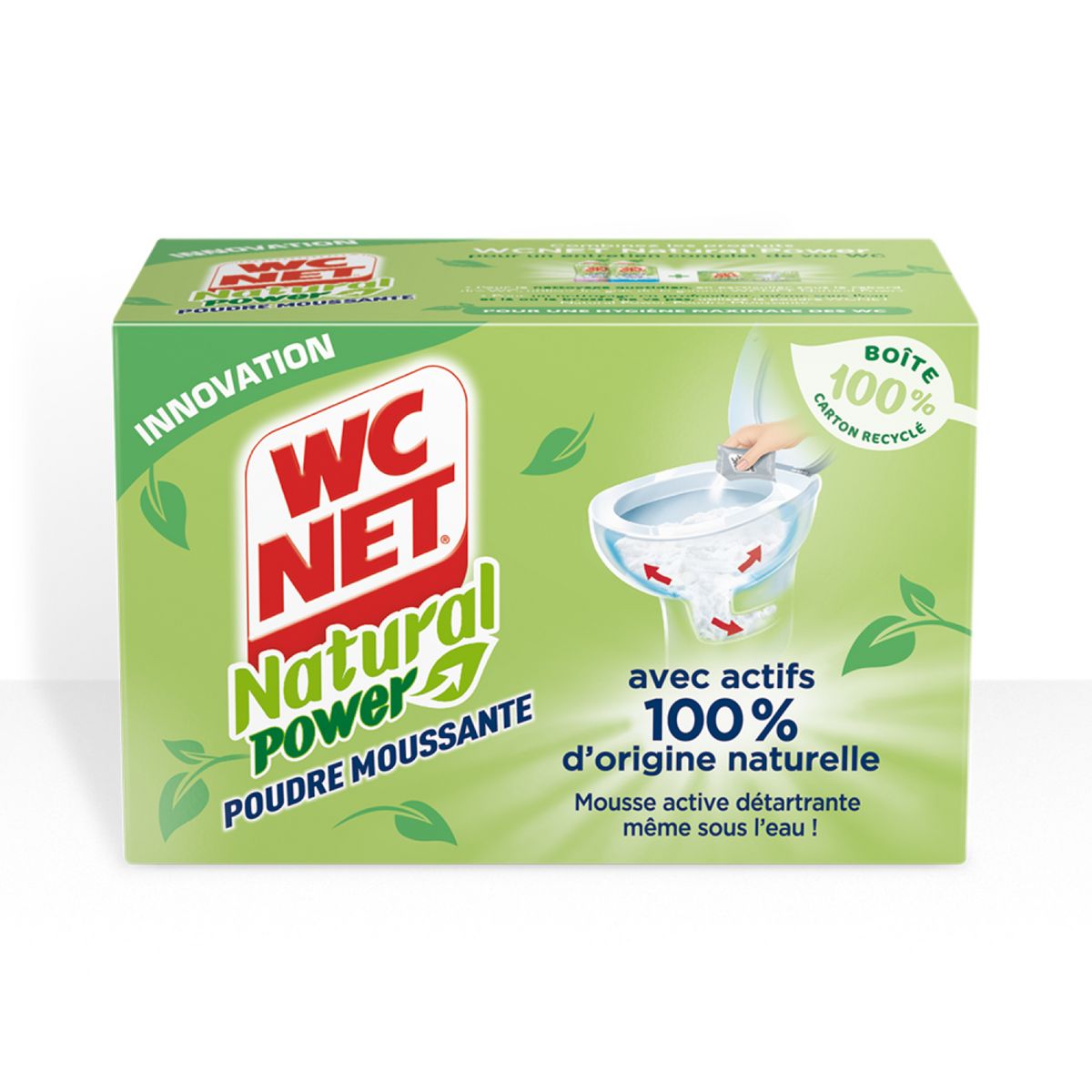 WC NET Natural Power Poudre moussante détartrante 6x60g