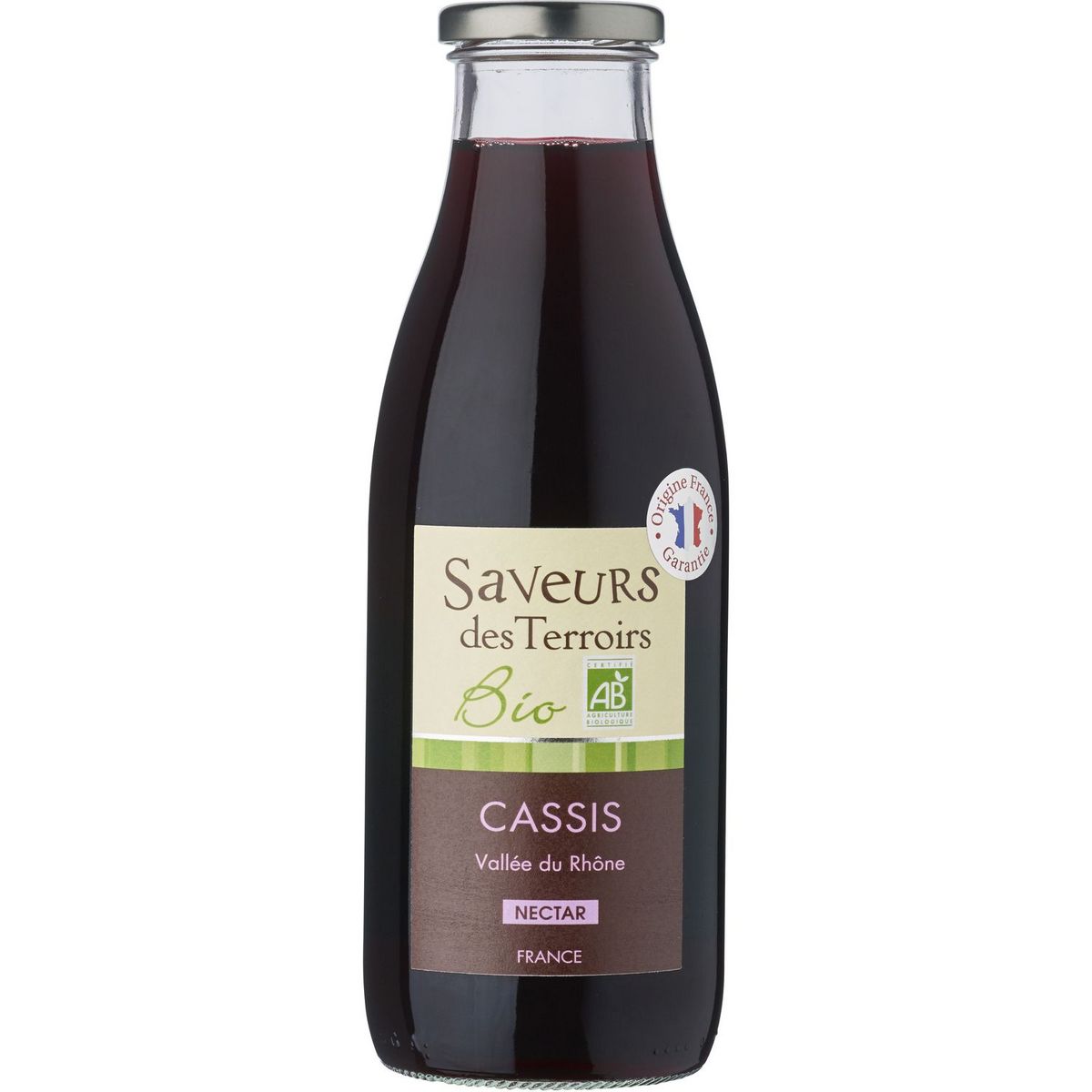 SAVEURS DES TERROIRS Nectar de cassis bio bouteille en verre 75cl