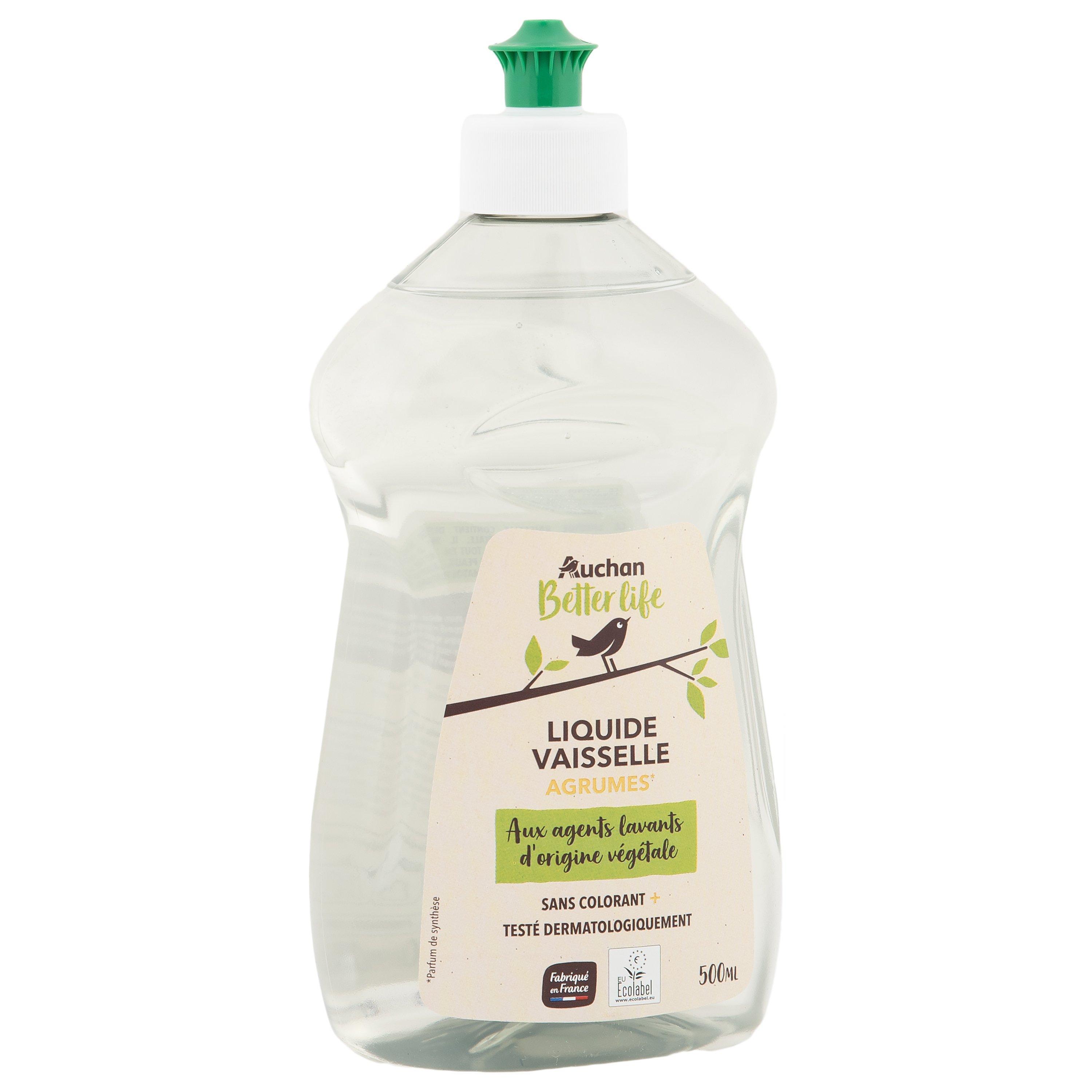 Voir la diapositive 2 : AUCHAN BETTER LIFE Liquide vaisselle dégraissant agrumes 500ml