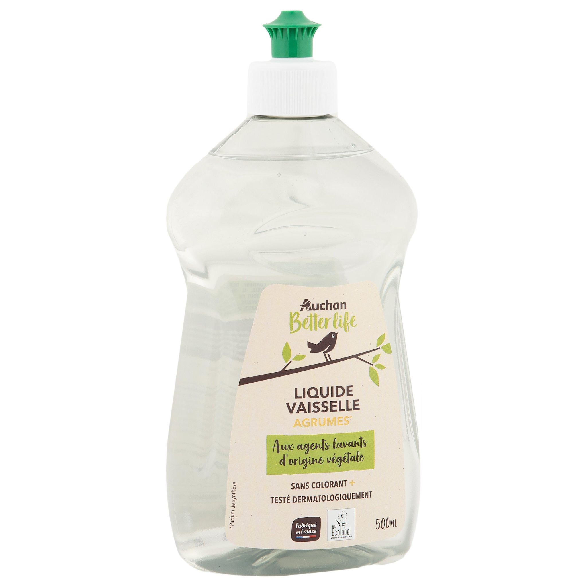 Voir la diapositive 3 : AUCHAN BETTER LIFE Liquide vaisselle dégraissant agrumes 500ml