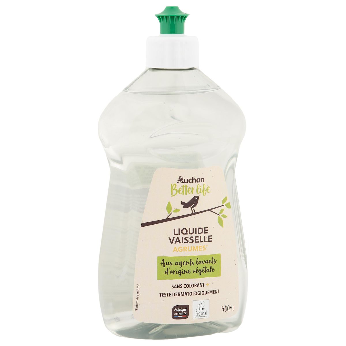 AUCHAN BETTER LIFE Liquide vaisselle dégraissant agrumes 500ml