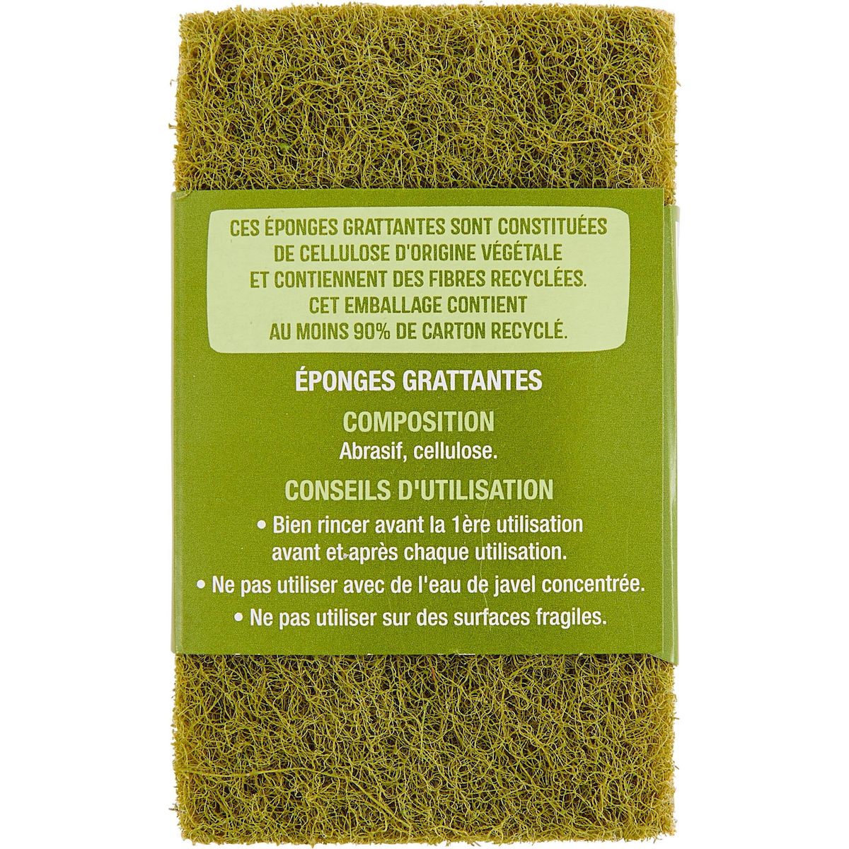 AUCHAN MIEUX VIVRE Éponges grattantes multi-usages 2 pièces