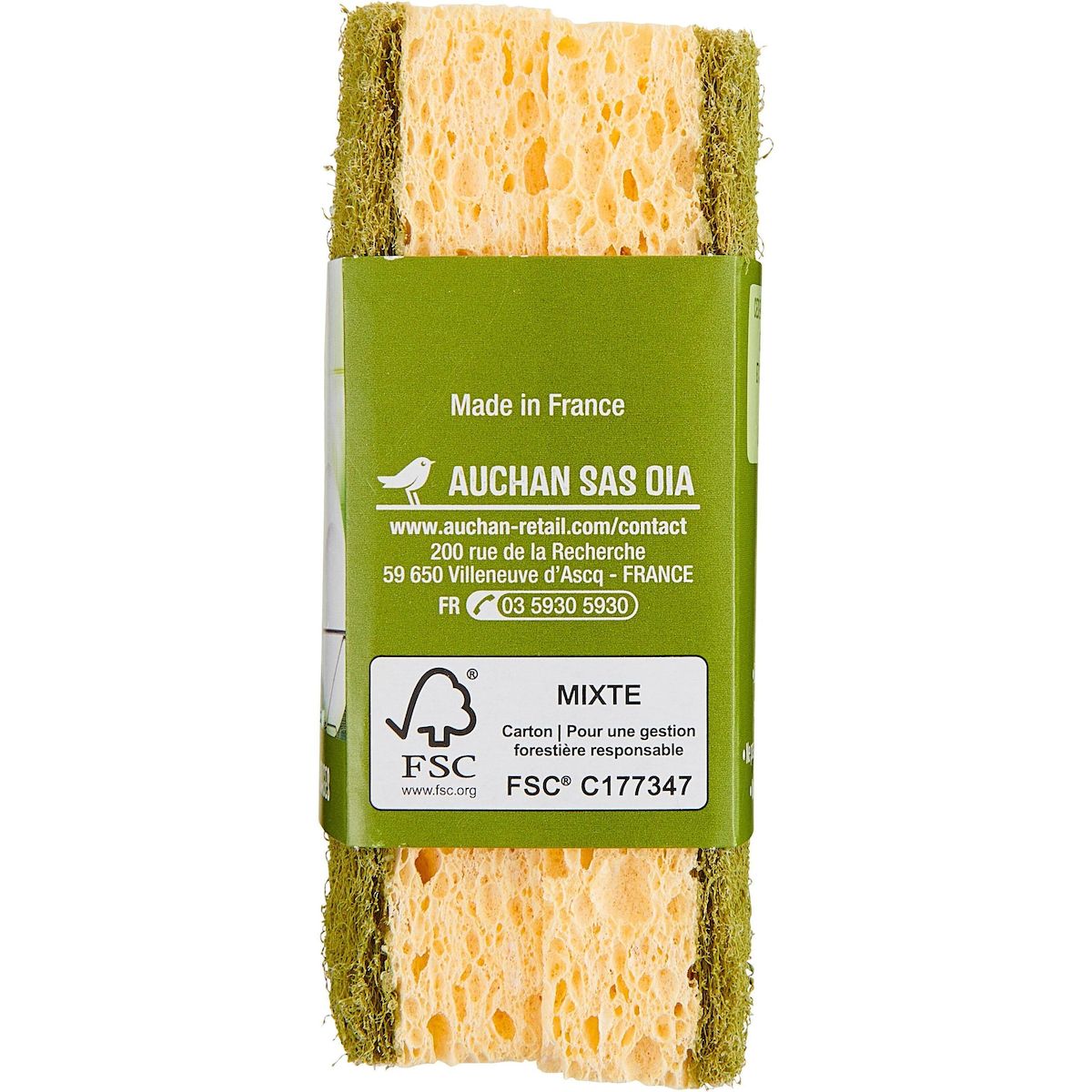 AUCHAN MIEUX VIVRE Éponges grattantes multi-usages 2 pièces