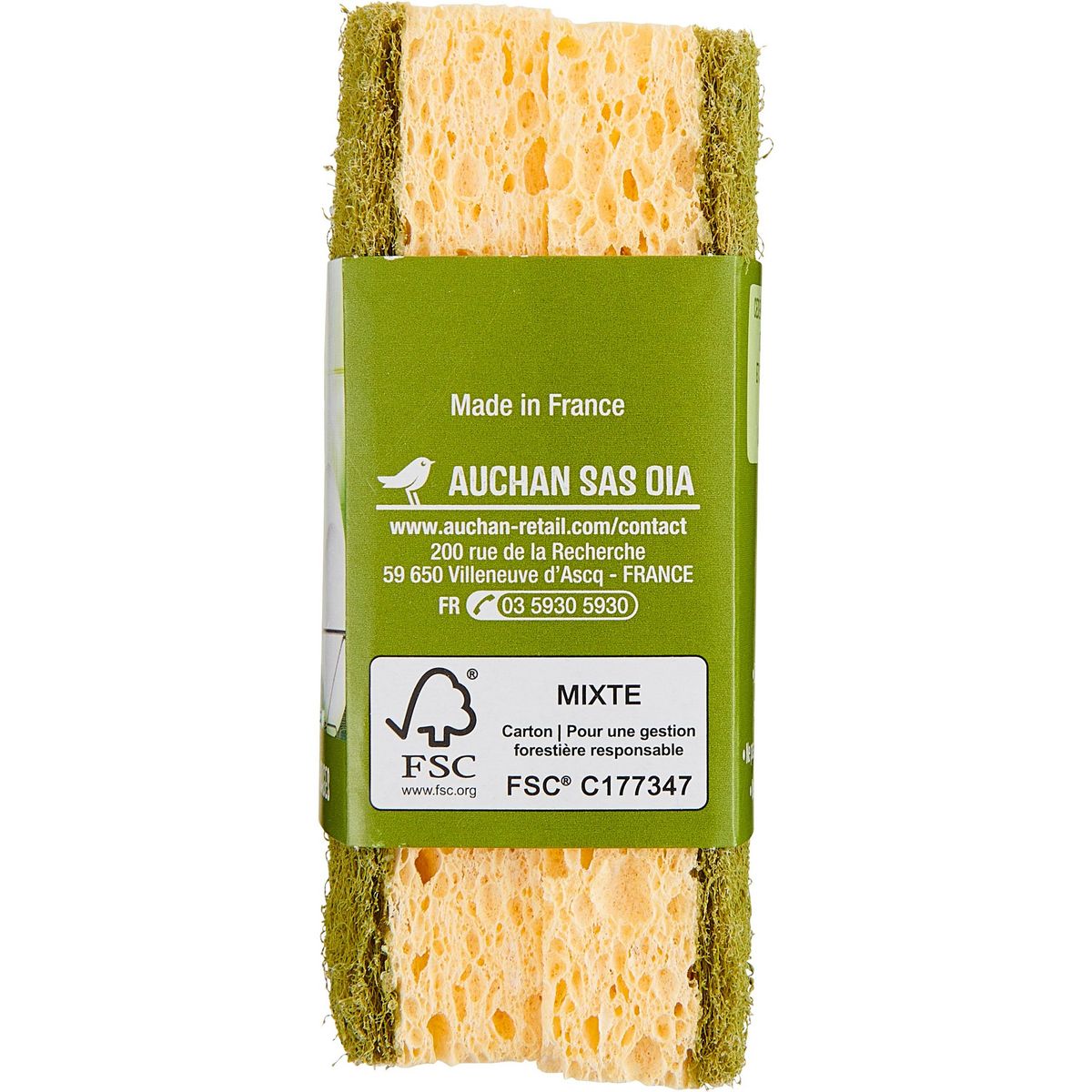 AUCHAN MIEUX VIVRE Éponges grattantes multi-usages 2 pièces