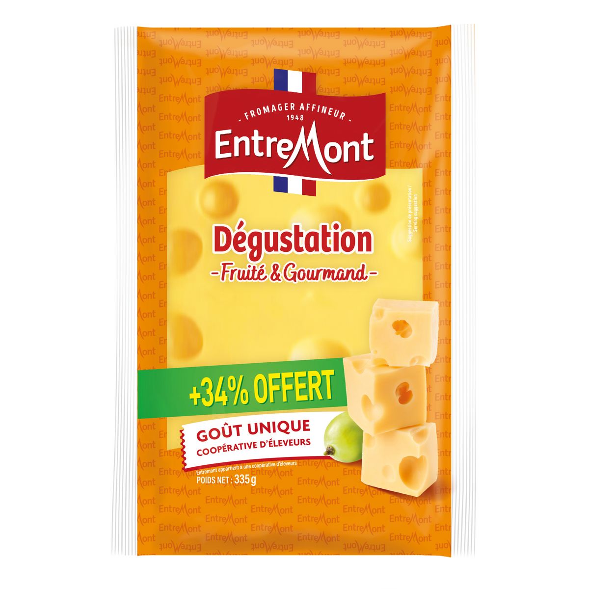 ENTREMONT Dégustation tendre et fruité  250g+34% offert