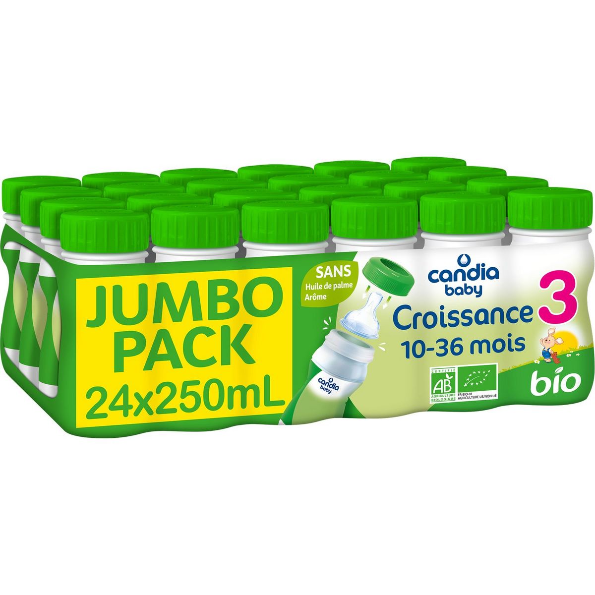 CANDIA BABY Lait de croissance bio dès 10 mois jumbo pack 24x25cl