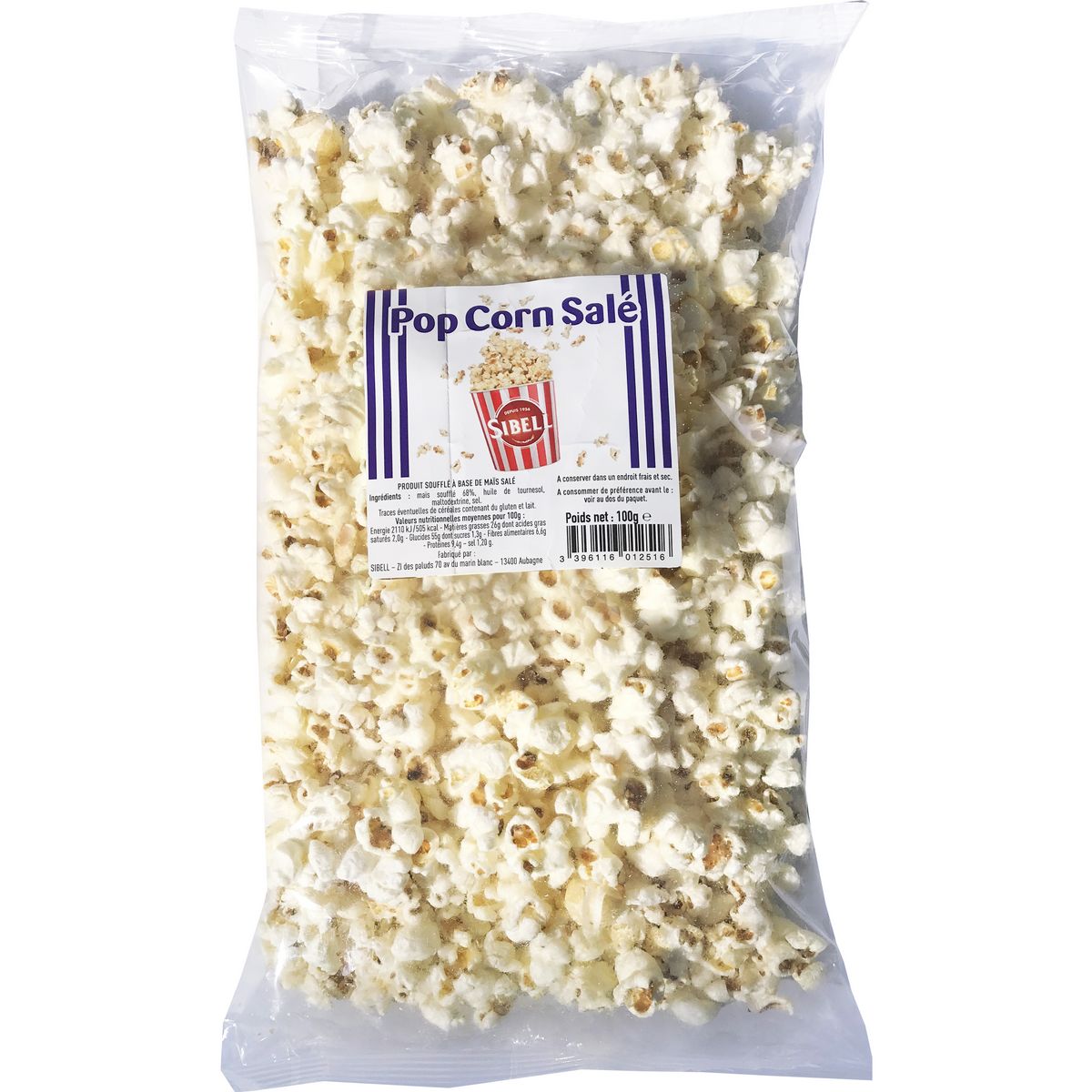 SIBELL Pop corn salé 100g