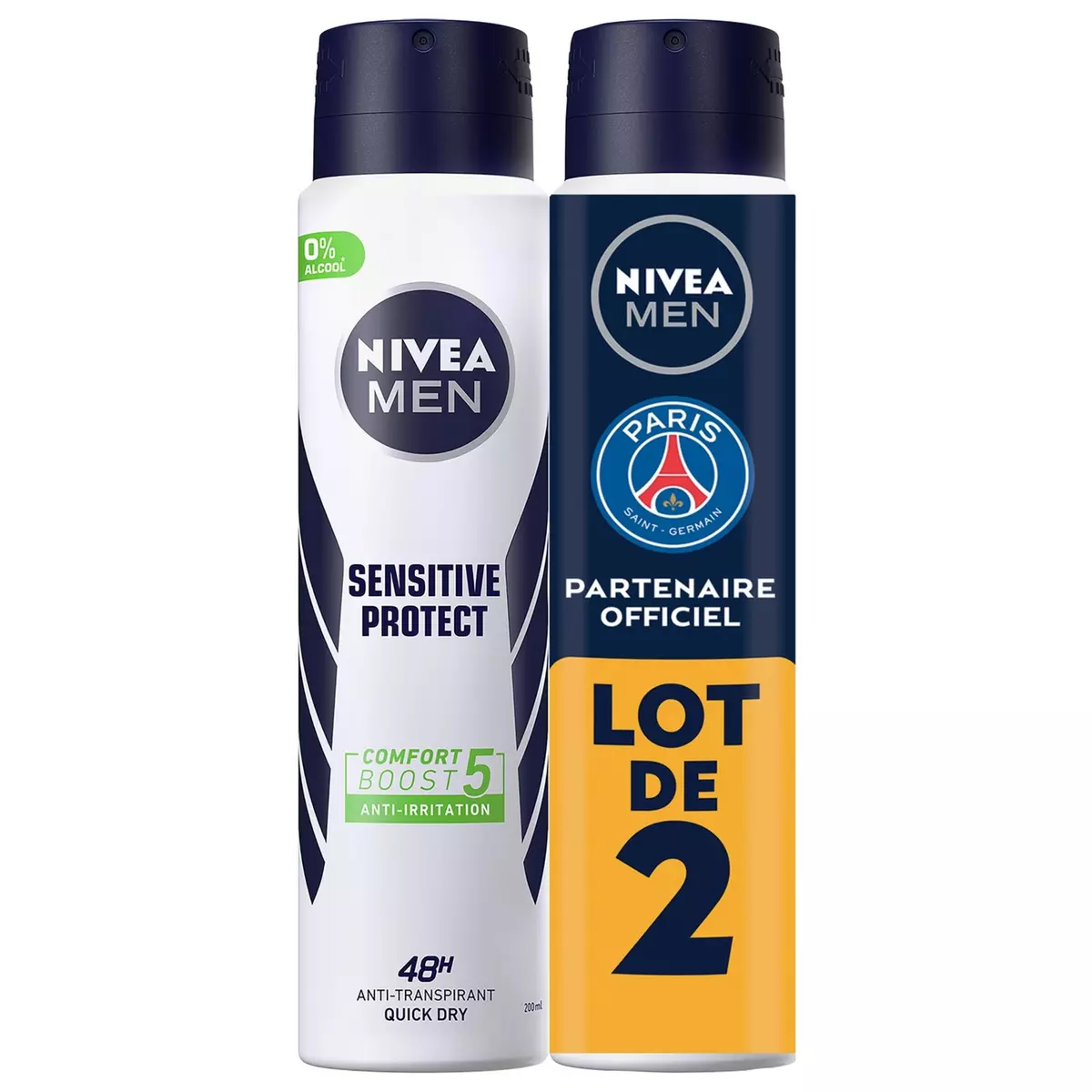 NIVEA MEN Déodorant anti-transpirant sensitive protect 48h 2x200ml