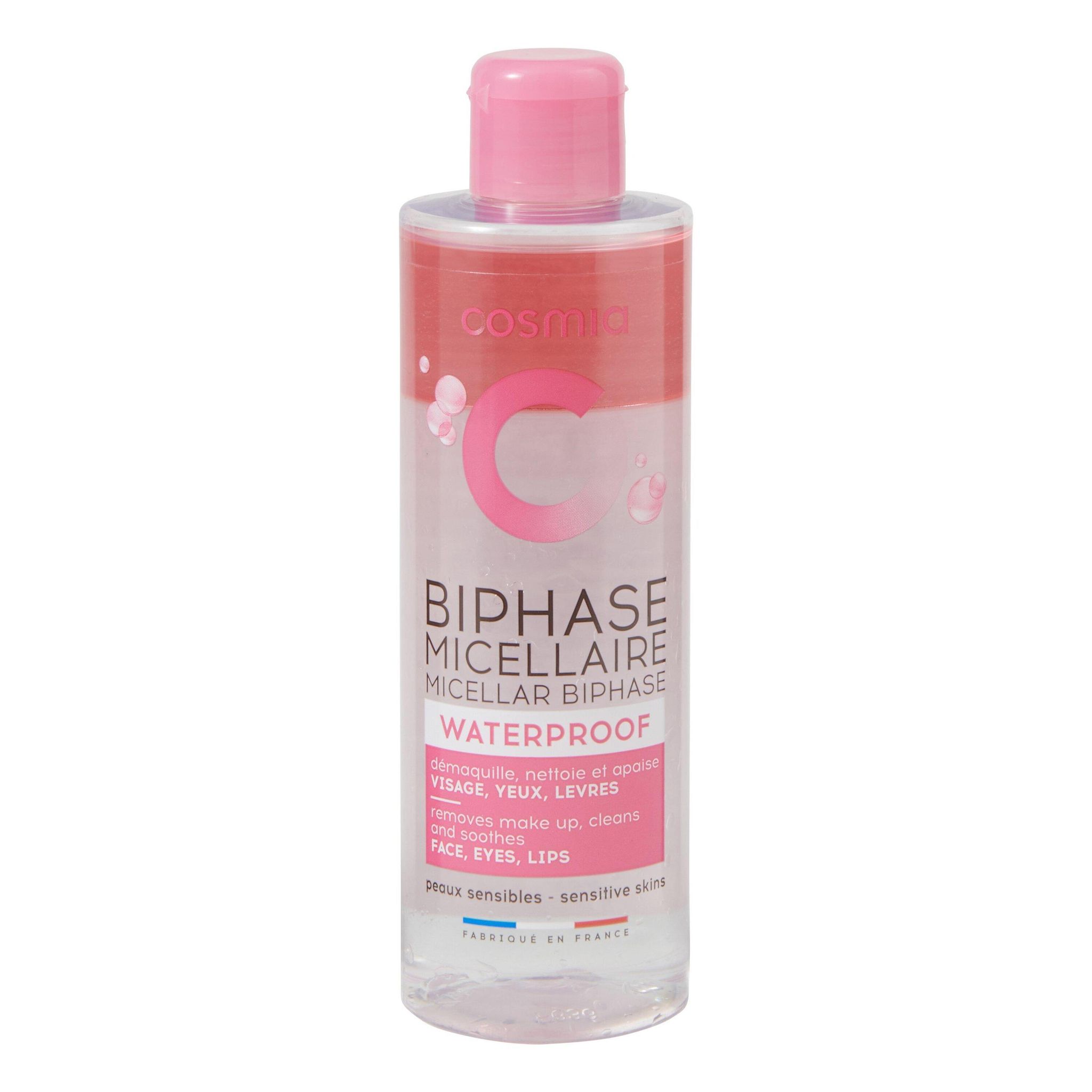 Voir la diapositive 4 : COSMIA Eau micellaire biphase waterproof peaux sensibles 250ml