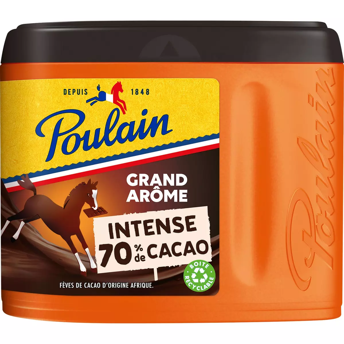 POULAIN Grand arome chocolat en poudre 70% cacao 380g
