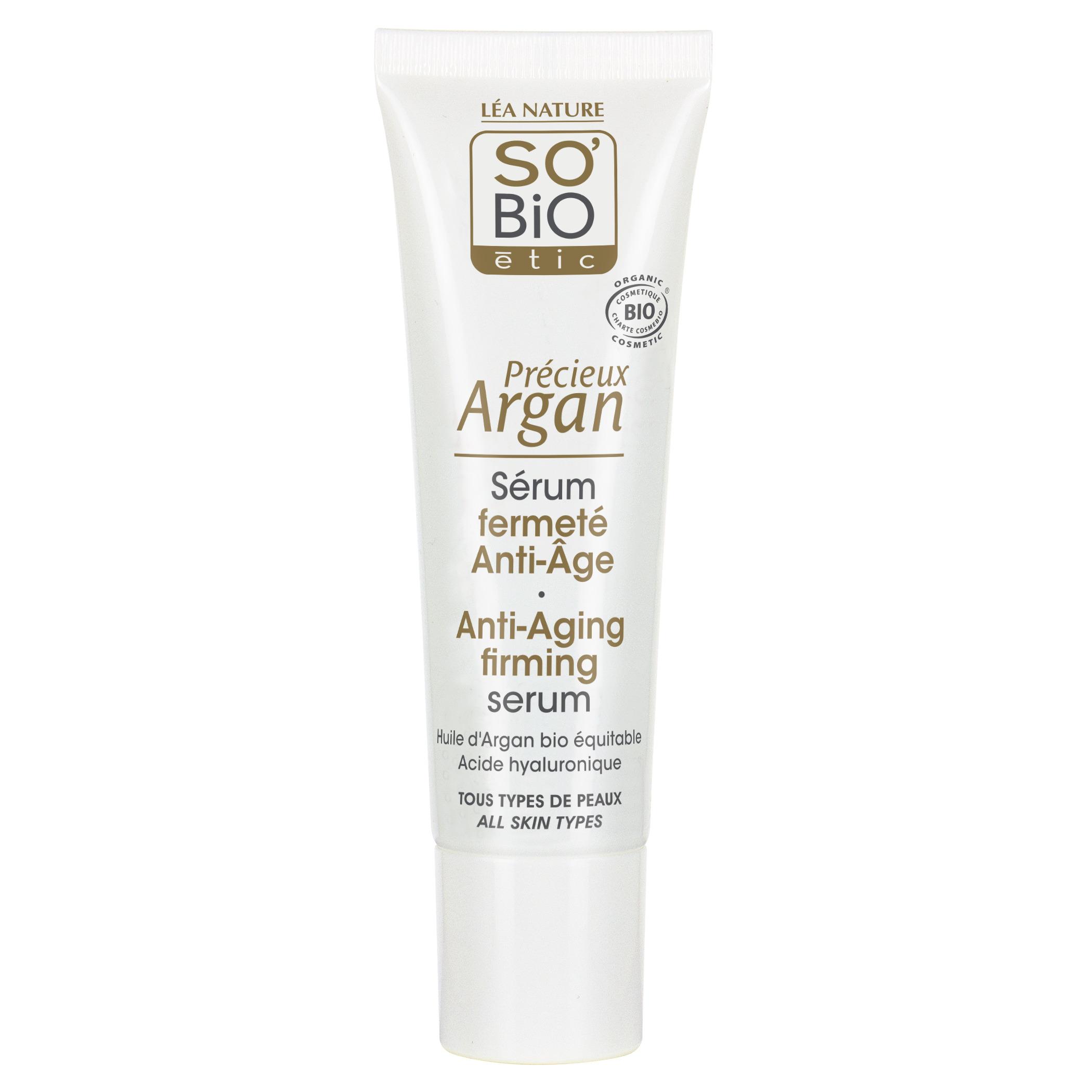 Voir la diapositive 2 : SO BIO ETIC Sérum fermeté anti âge argan bio tous types de peaux 30ml