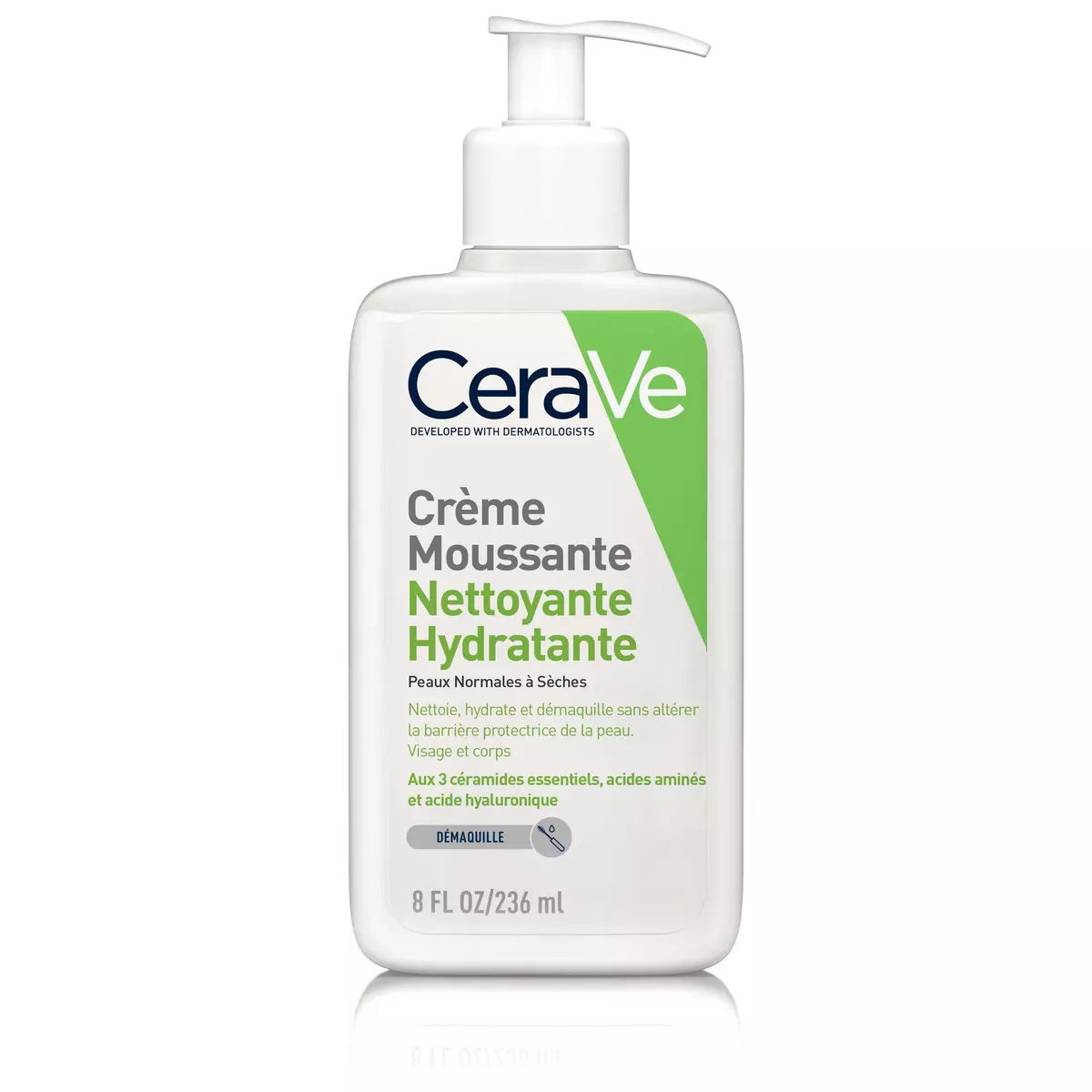 CERAVE Crème moussante nettoyante hydratante peaux normales à sèches 236ml
