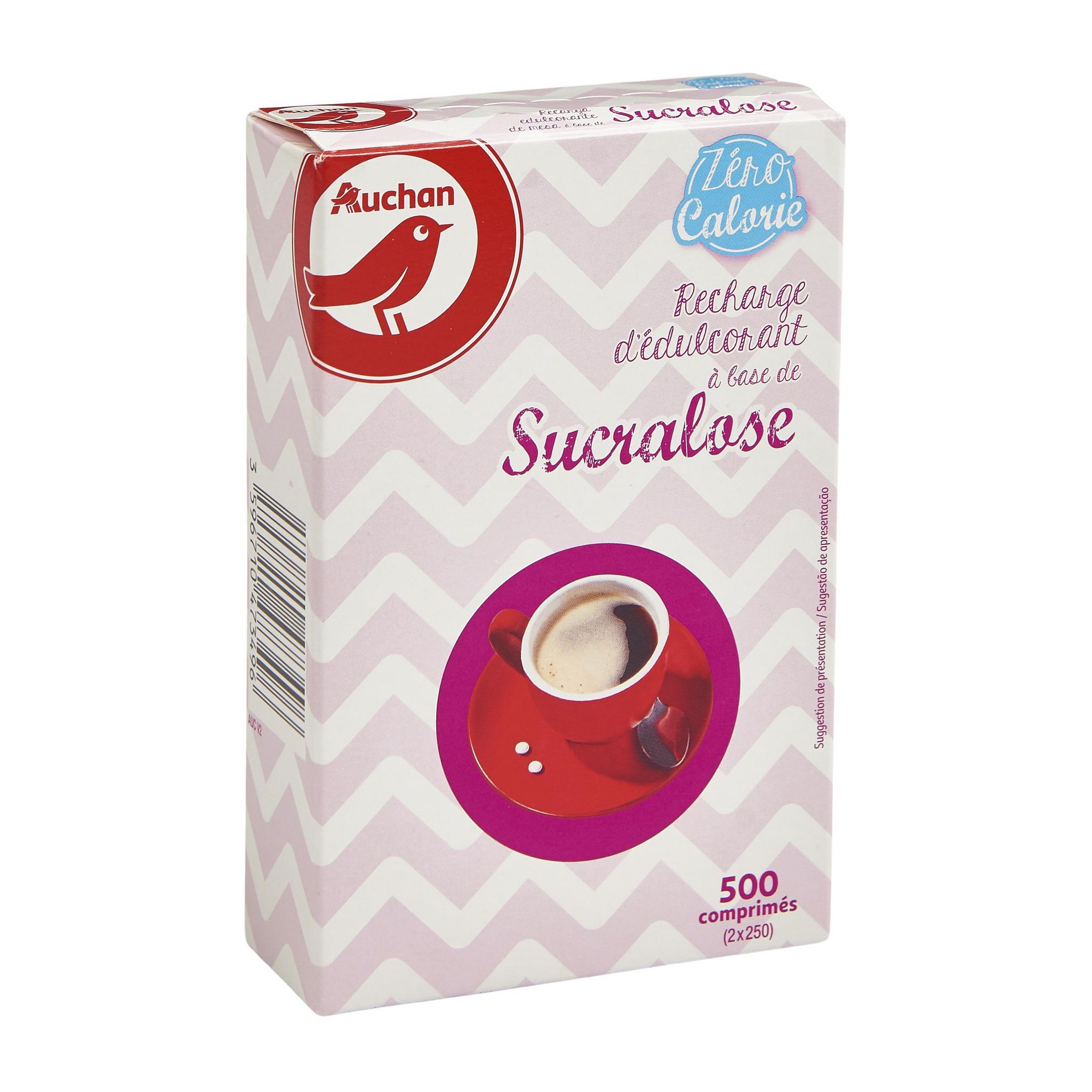 Voir la diapositive 2 : AUCHAN Recharge Sucralose 500 comprimés 26g