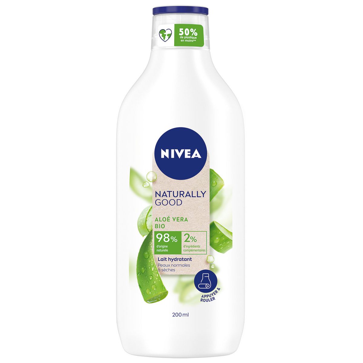NIVEA Naturally good lait hydratant à l'aloé vera bio peaux normales à sèches 200ml