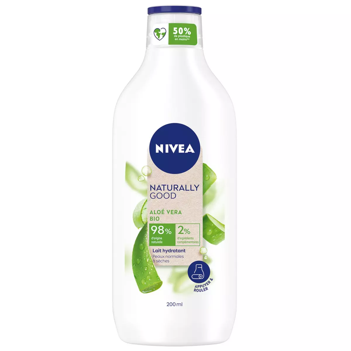 NIVEA Naturally good lait hydratant à l'aloé vera bio peaux normales à sèches 200ml