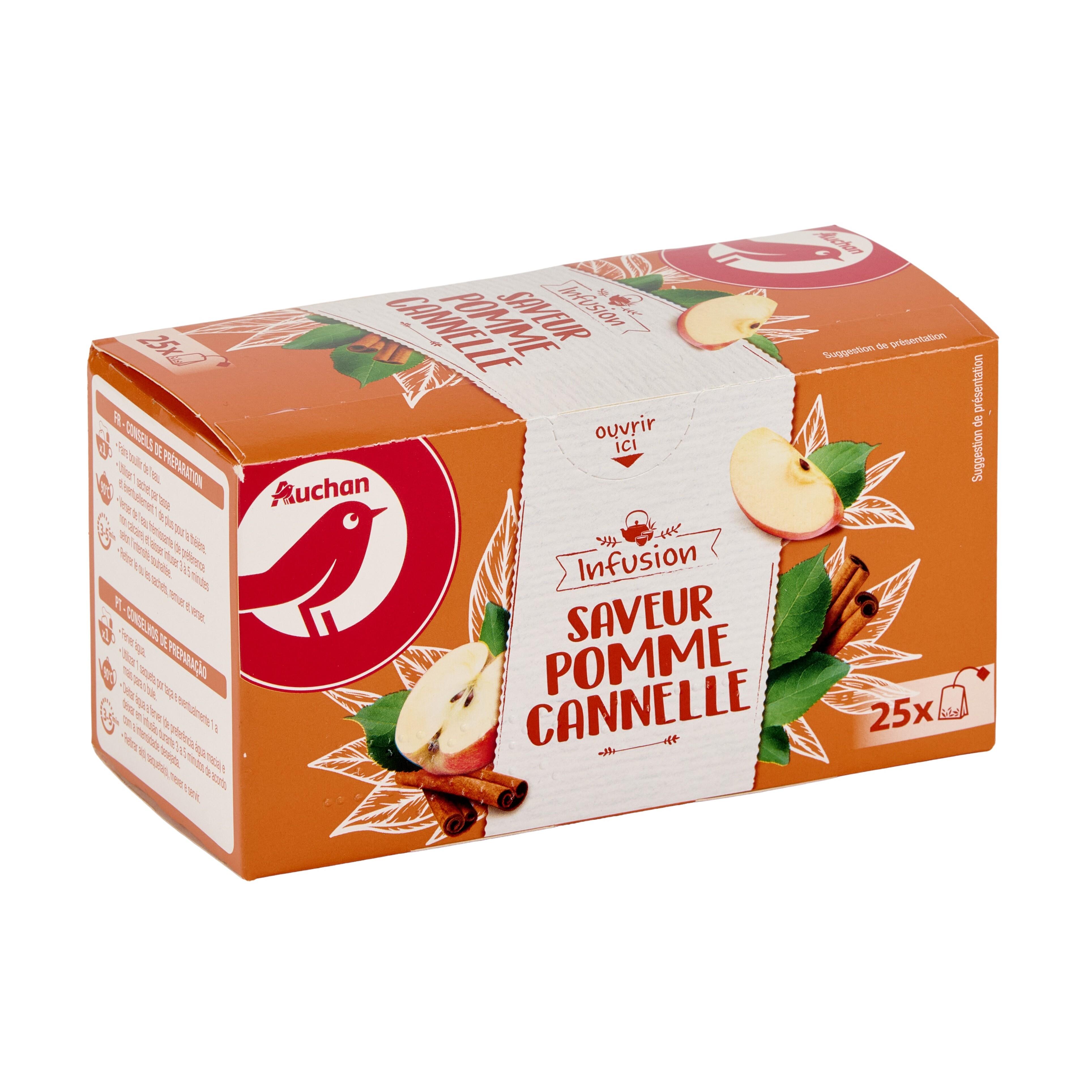 Voir la diapositive 3 : AUCHAN Infusion pomme cannelle 25 sachets 45g