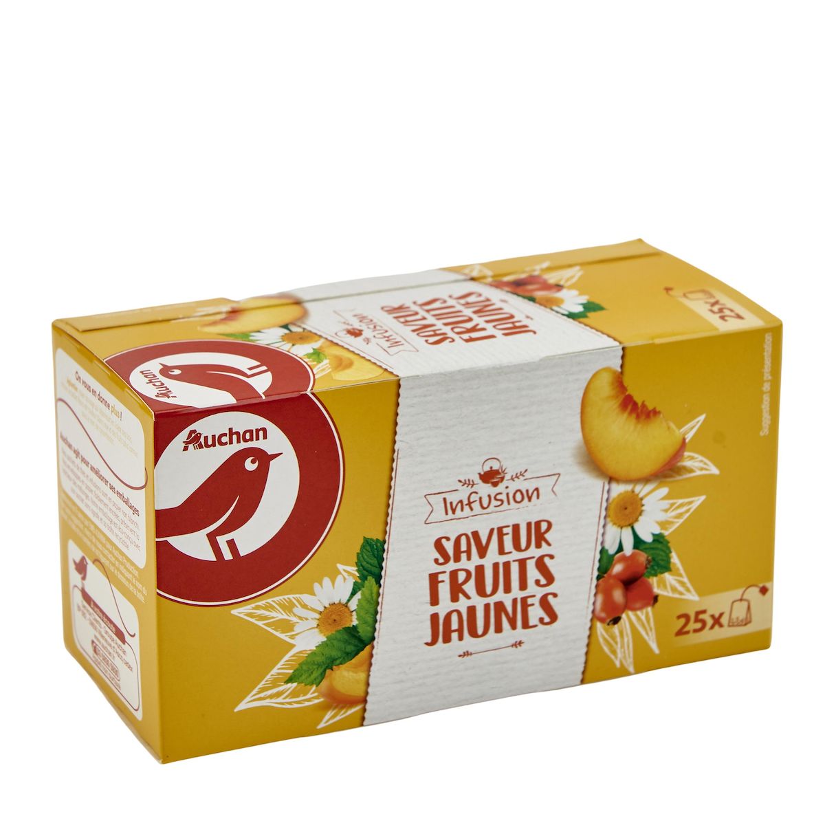 AUCHAN Infusion fruits jaunes 25 sachets 40g