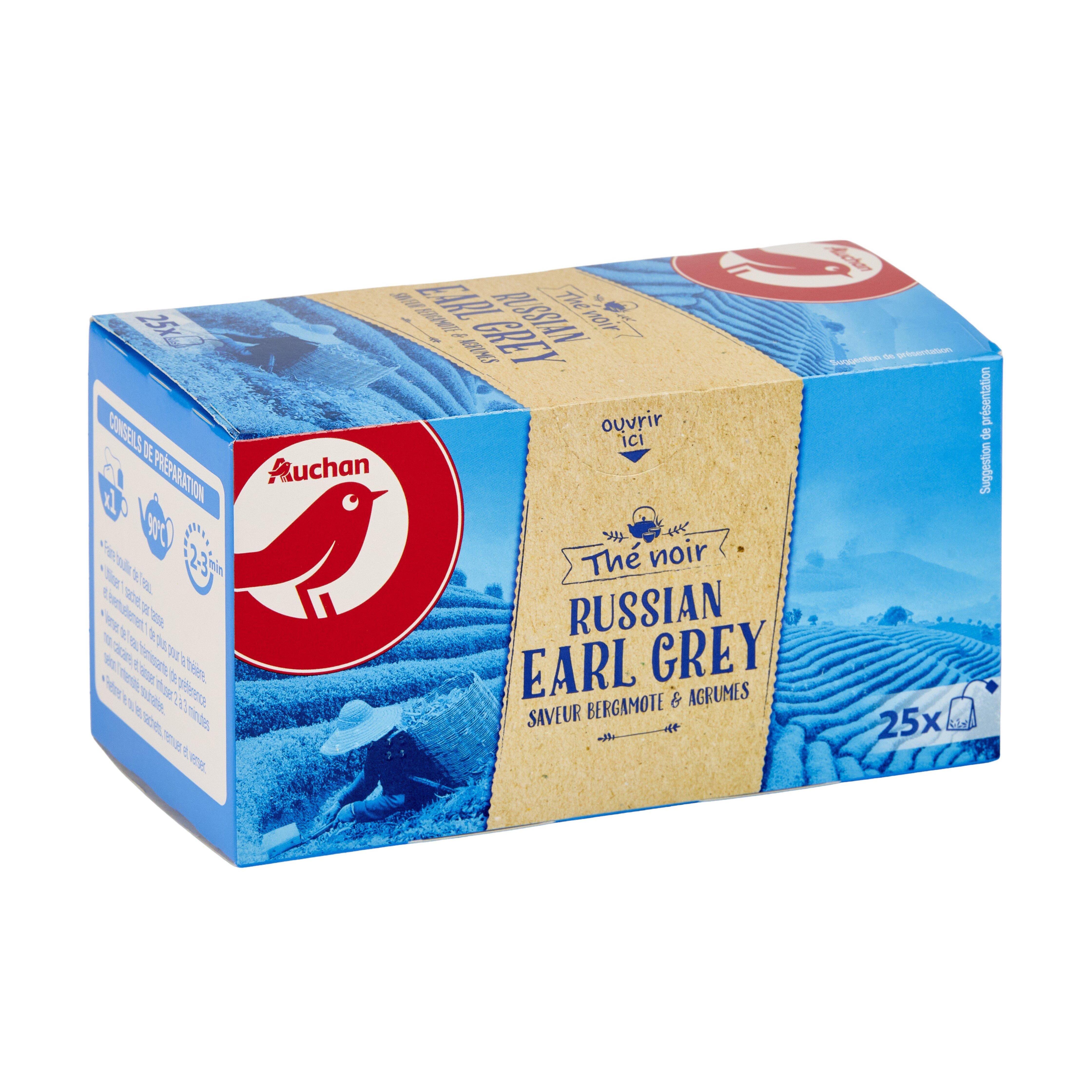 Voir la diapositive 3 : AUCHAN Thé noir Russian earl grey 25 sachets 45g