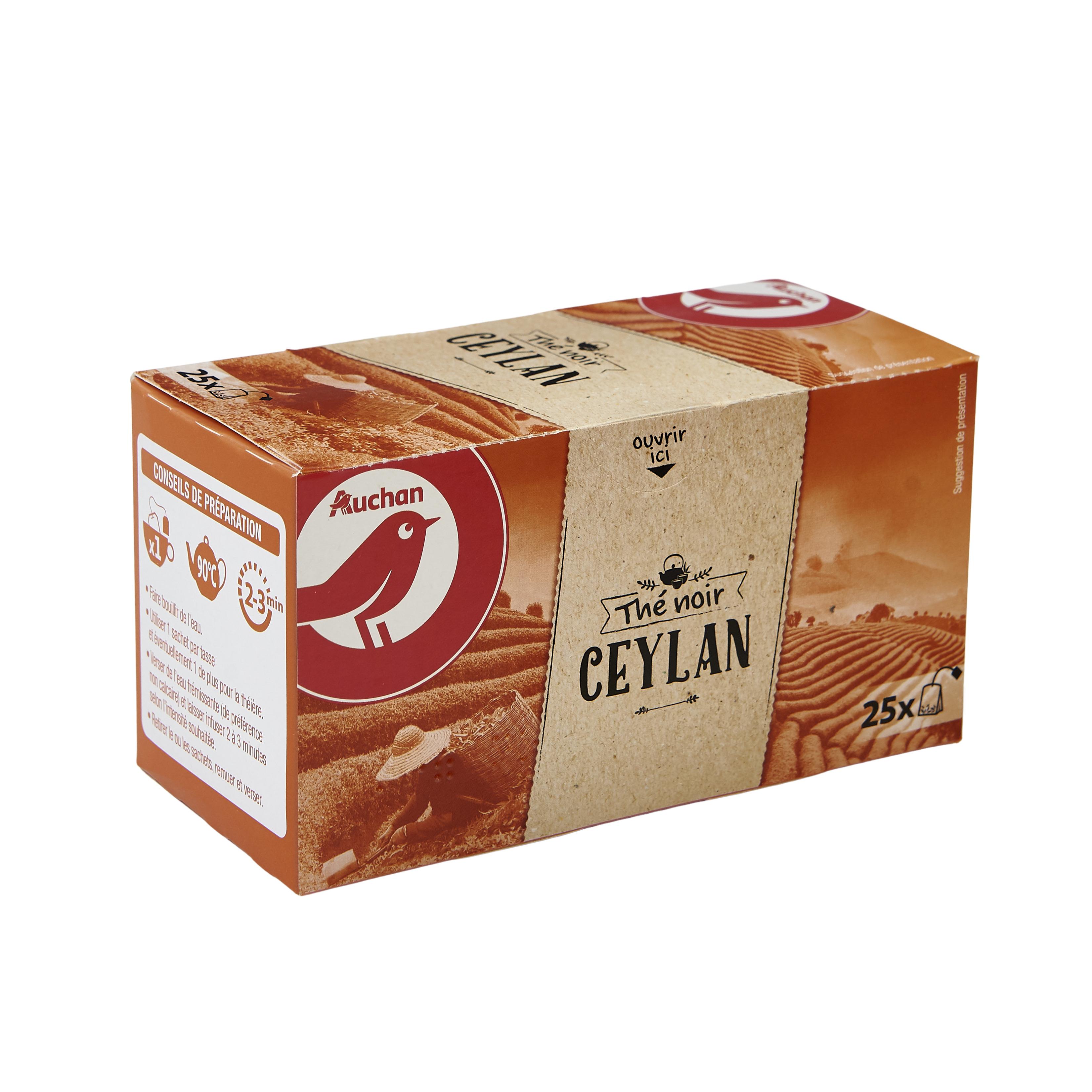 Voir la diapositive 2 : AUCHAN Thé noir Ceylan 25 sachets 50g