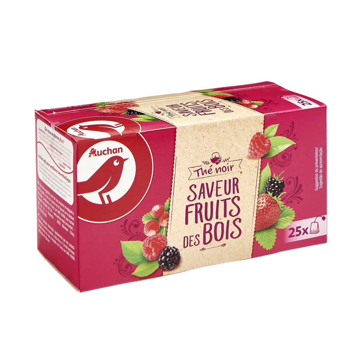 AUCHAN Thé noir saveur fruits des bois 25 sachets 40g
