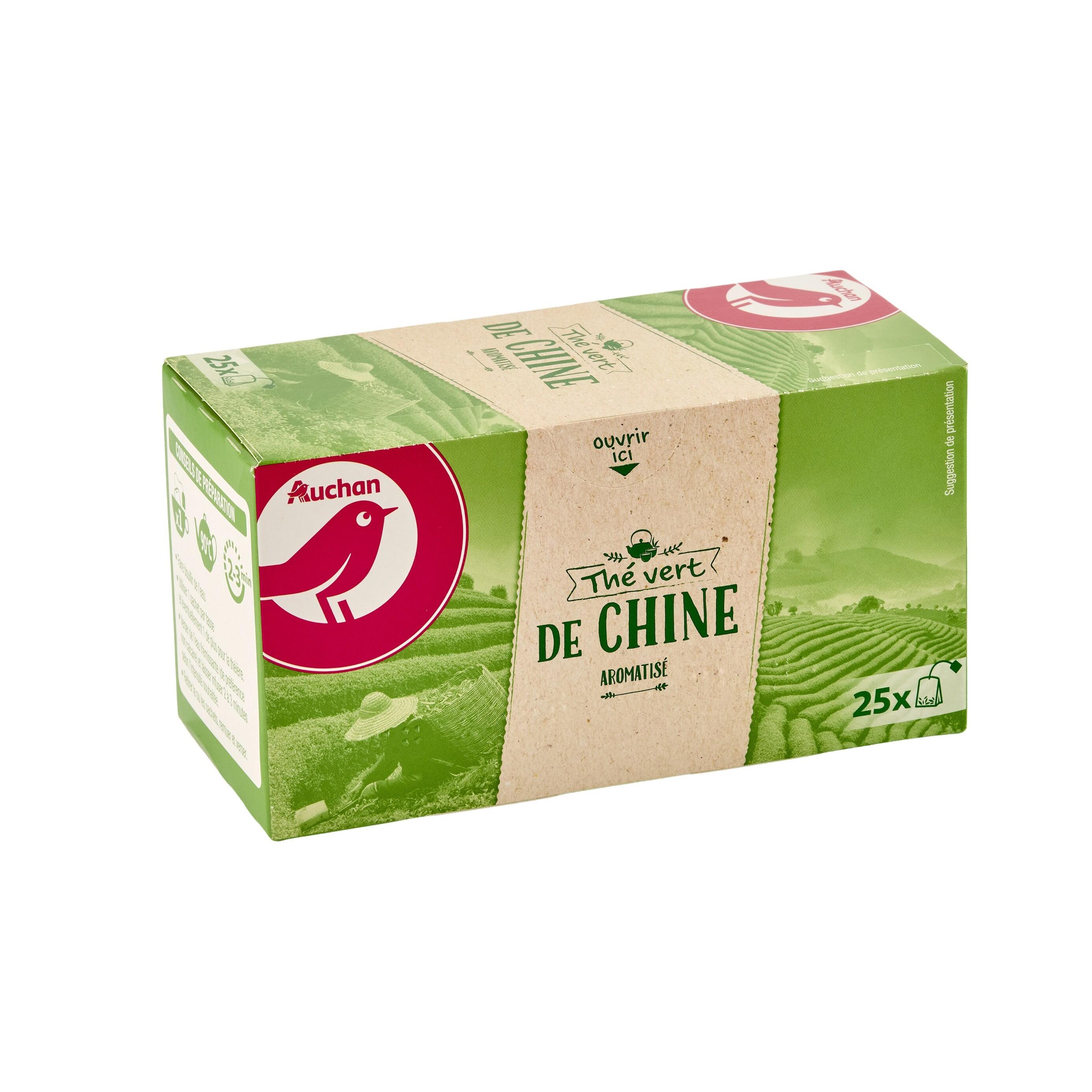 Voir la diapositive 3 : AUCHAN Thé vert de Chine aromatisé 25 sachets 32.5g