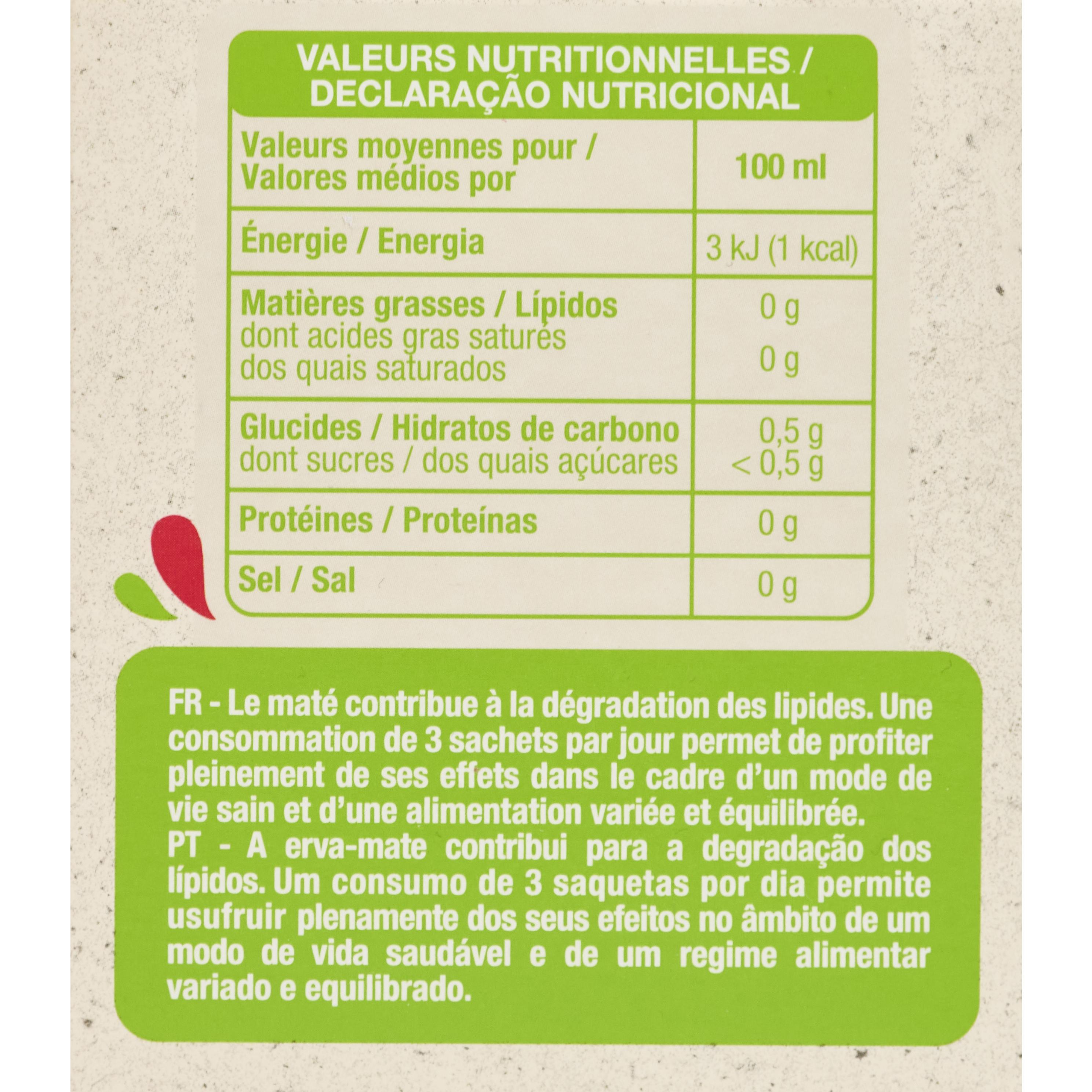 Voir la diapositive 2 : AUCHAN BIO Infusion brûle graisse maté citronnelle orange 20 sachets 30g