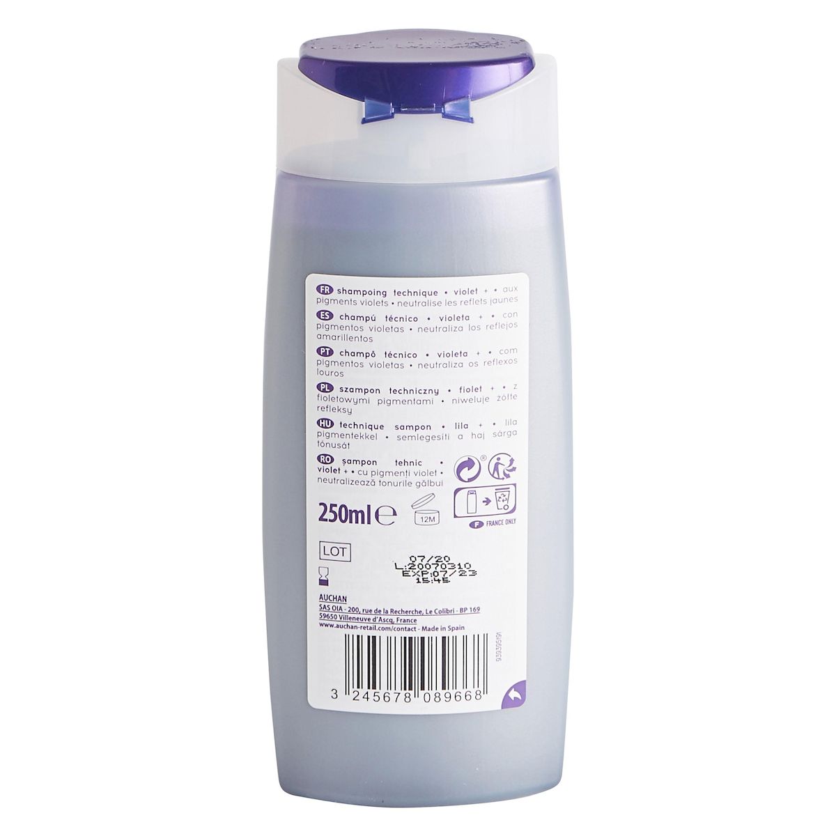 COSMIA Violet technique + shampooing aux pigments violets pour cheveux gris blancs ou blonds 250ml