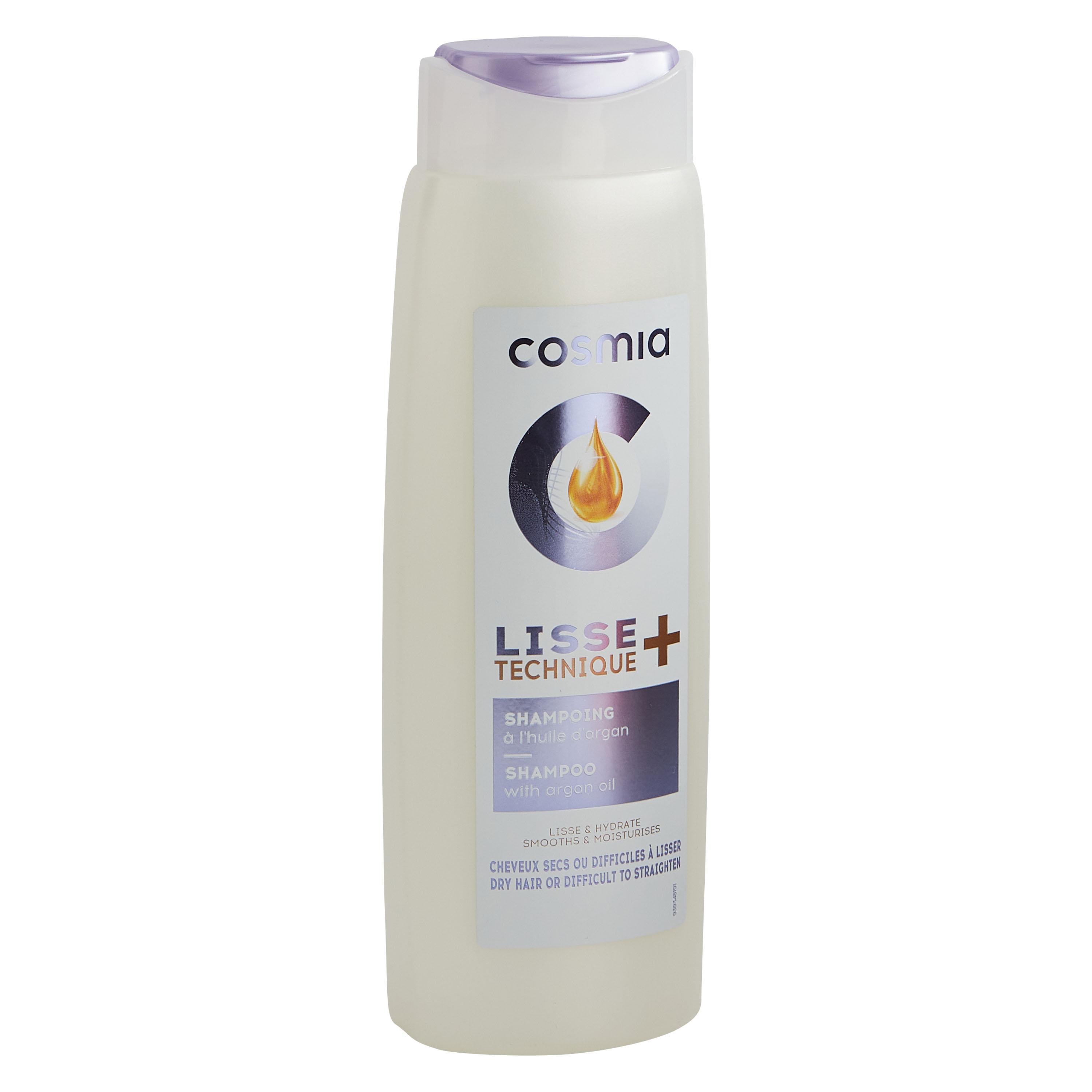 Voir la diapositive 3 : COSMIA Shampoing lisse+ à l'huile d'argan cheveux secs ou difficile à lisser 400ml