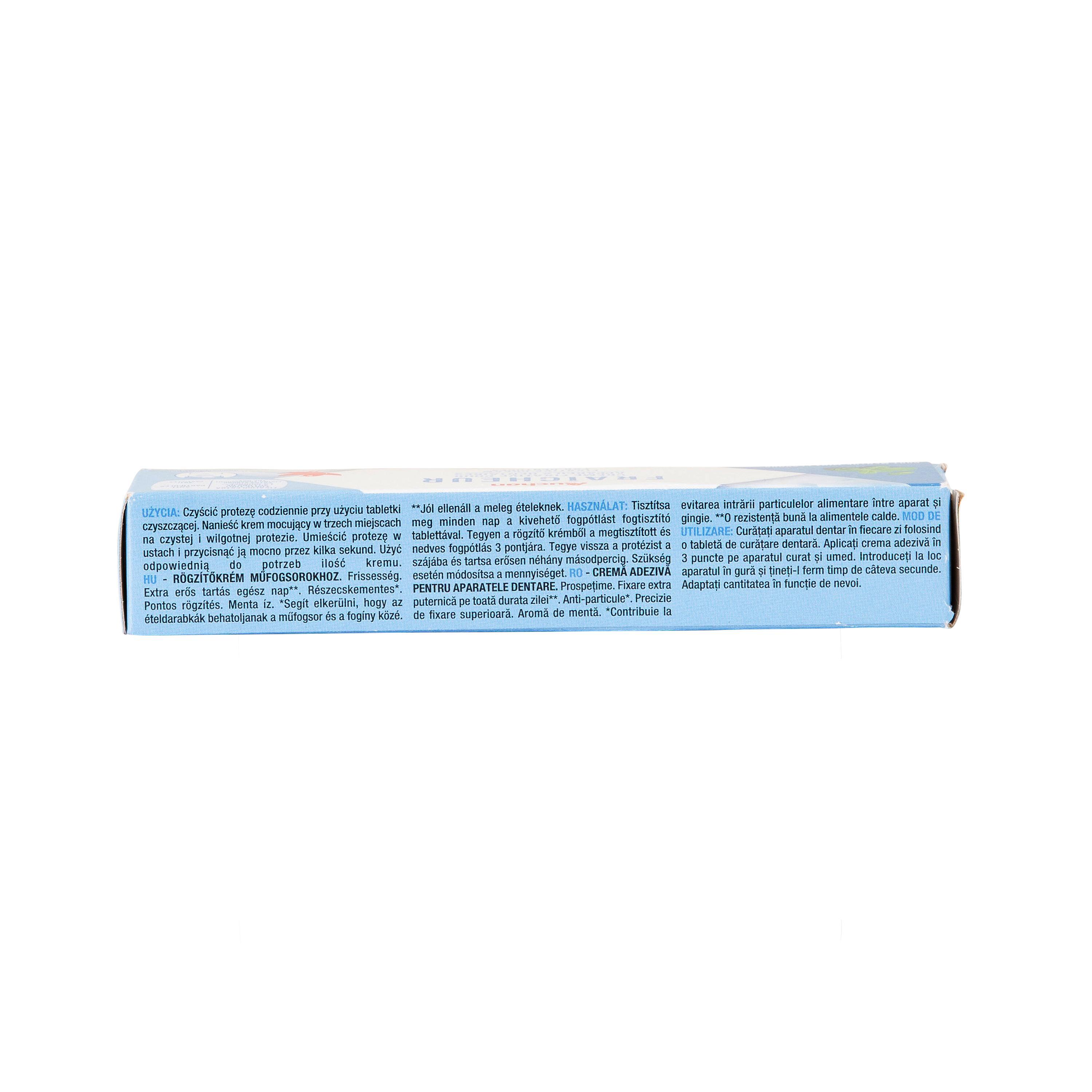 Voir la diapositive 2 : AUCHAN Crème fixative pour appareils dentaires goût menthe 40g