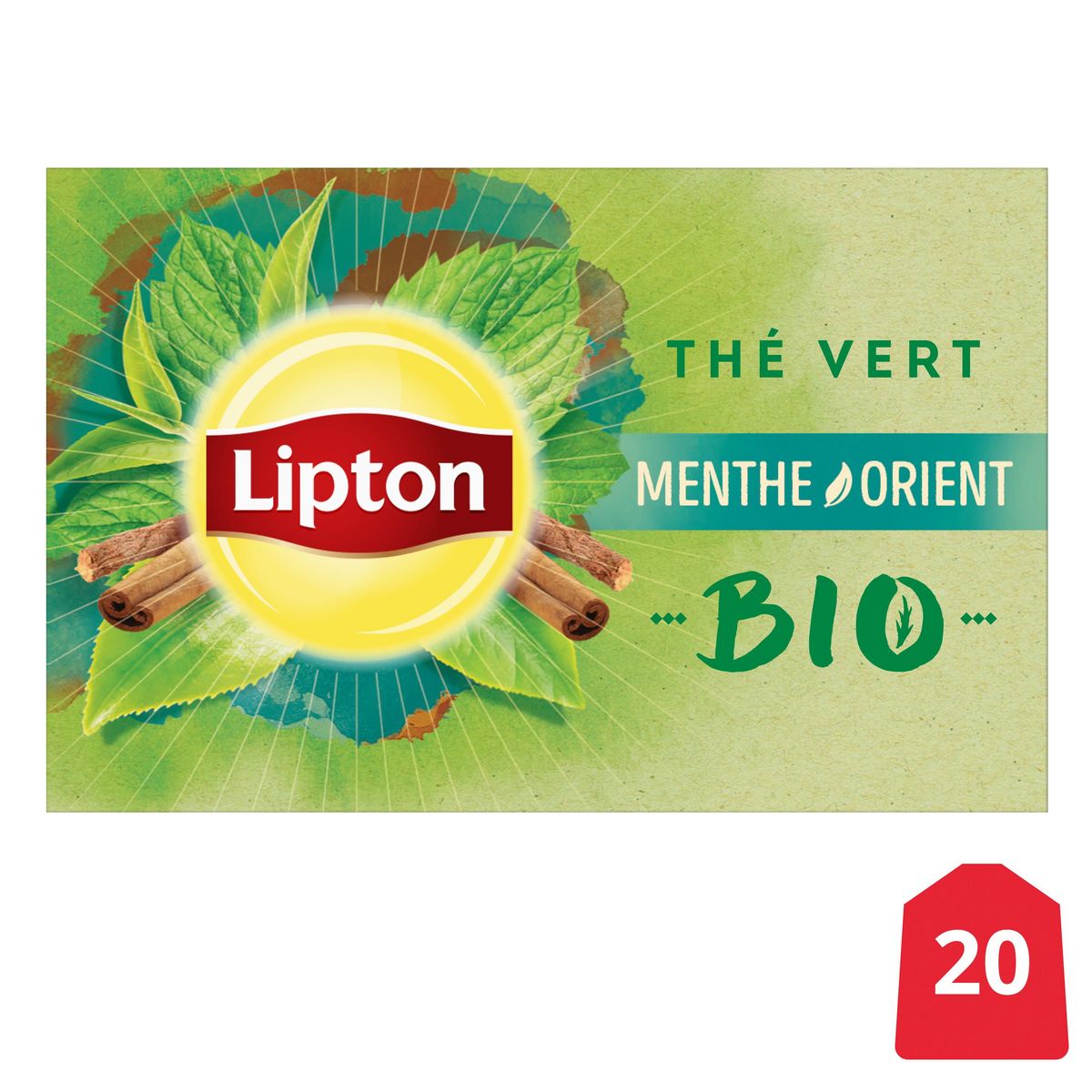 LIPTON Thé vert menthe orientale bio 20 sachets 26g