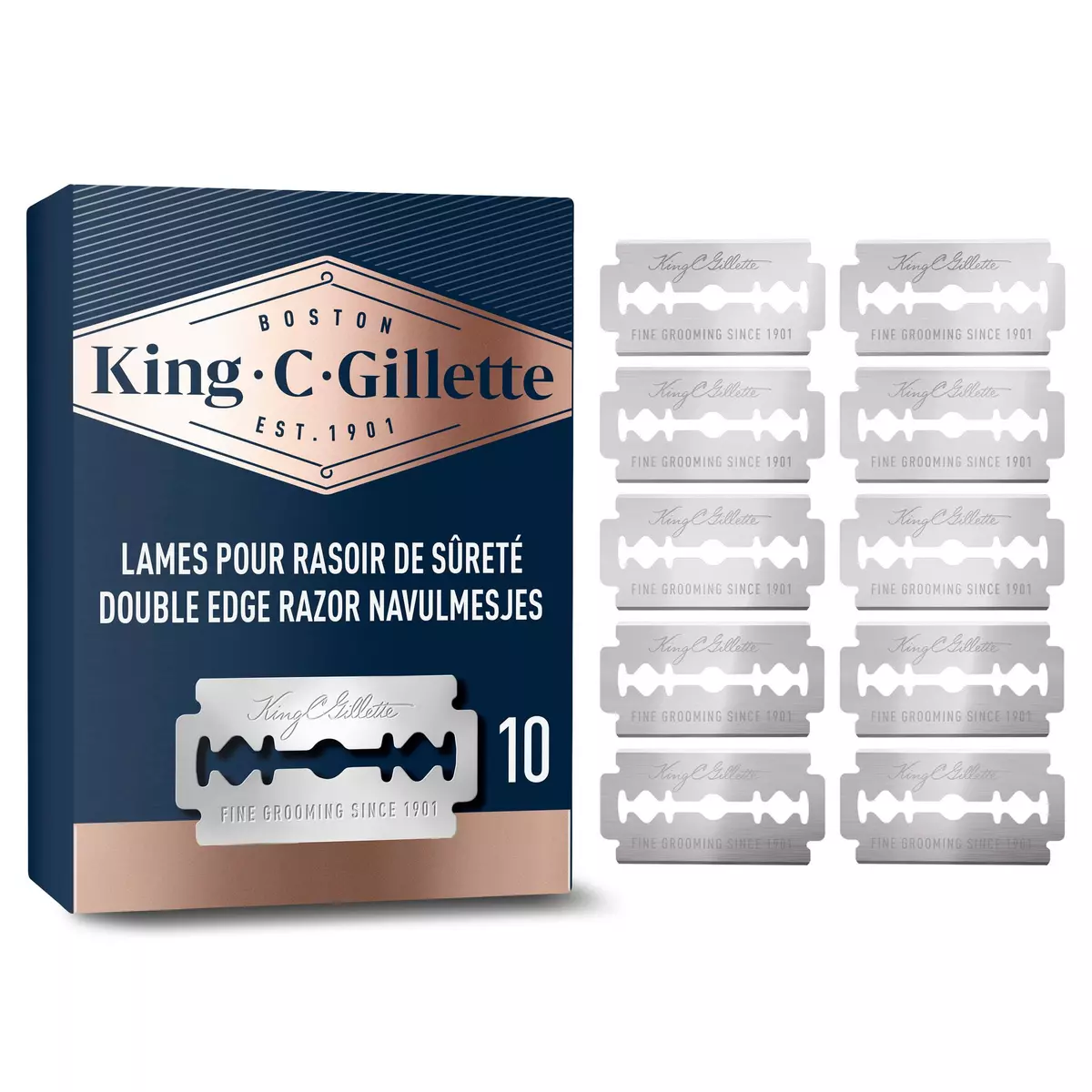 KING C GILLETTE Recharge lames de rasoir de sureté 10 recharges
