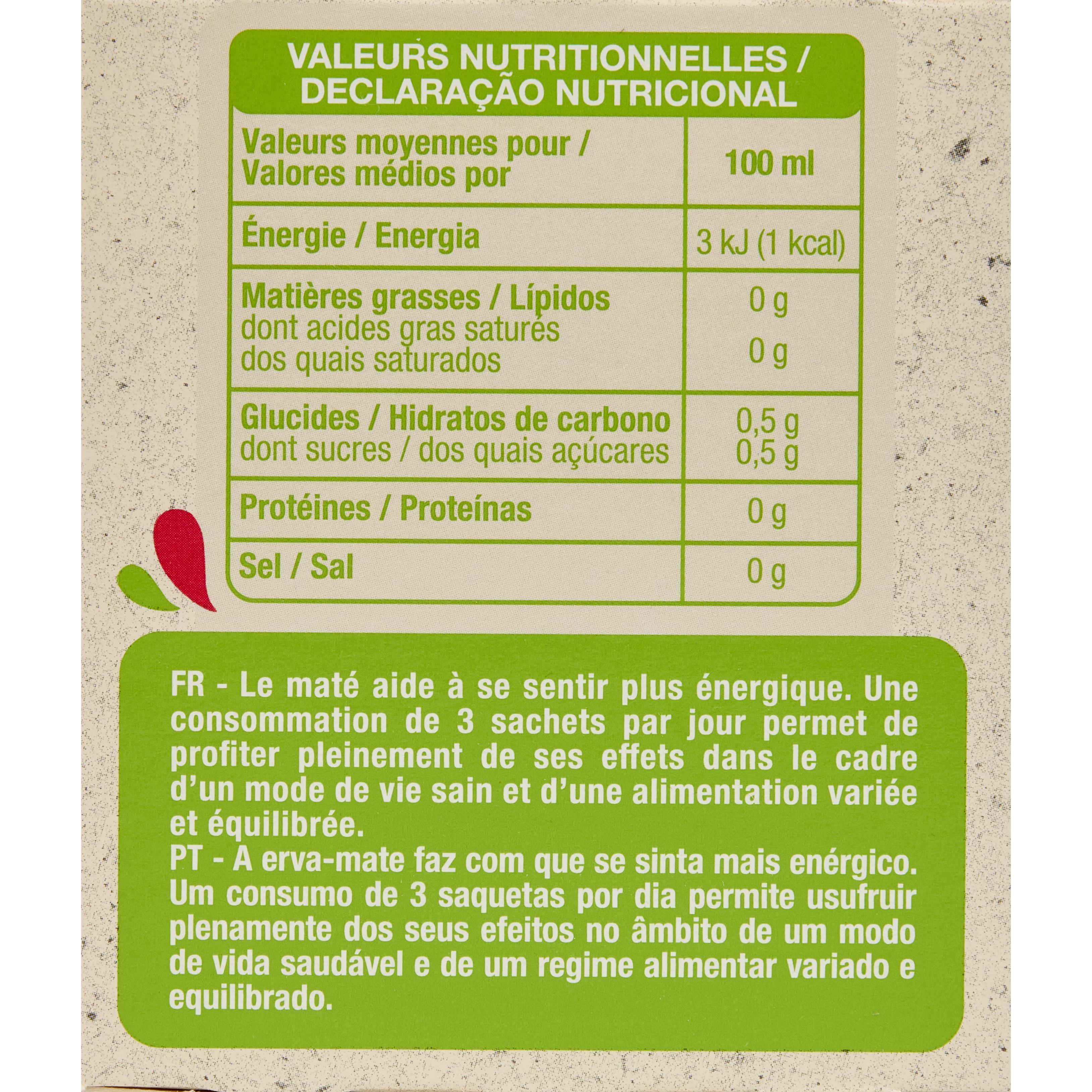 Voir la diapositive 2 : AUCHAN BIO Infusion tonifiante maté et gingembre 20 sachets 30g