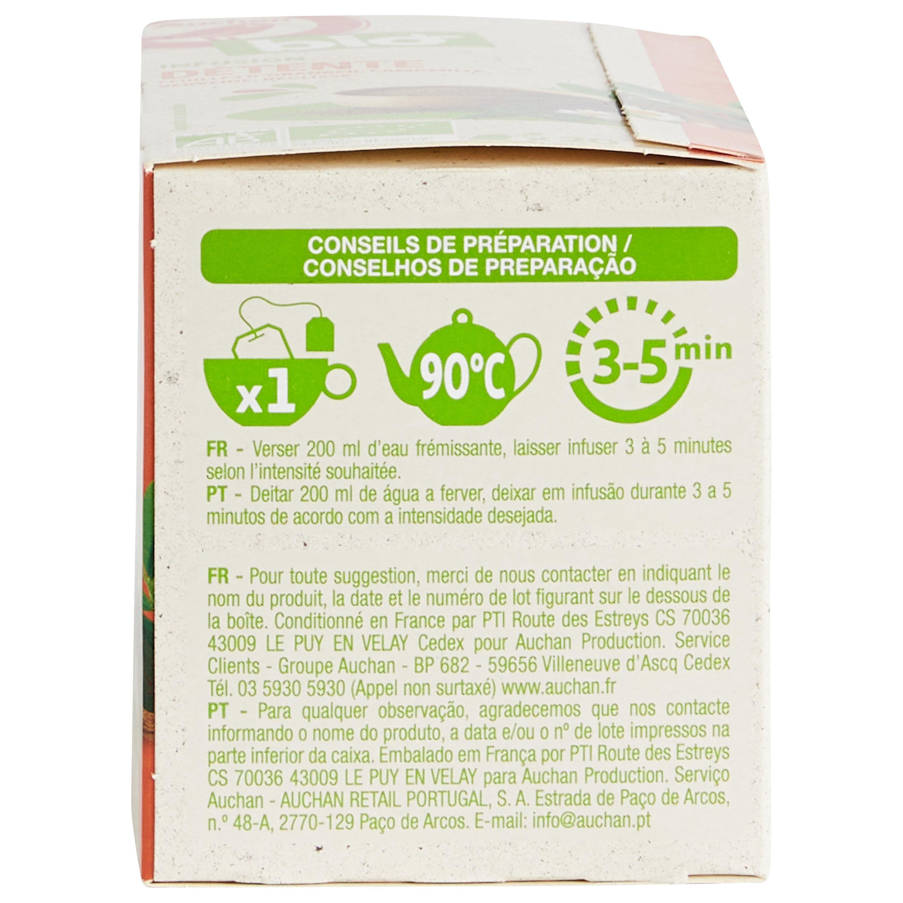 Voir la diapositive 3 : AUCHAN BIO Infusion détente 20 sachets 30g