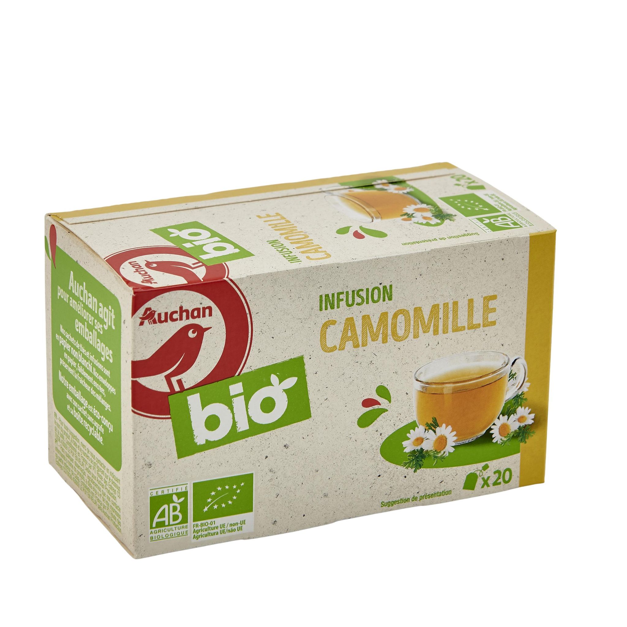 Voir la diapositive 2 : AUCHAN BIO Infusion camomille 20 sachets 18g