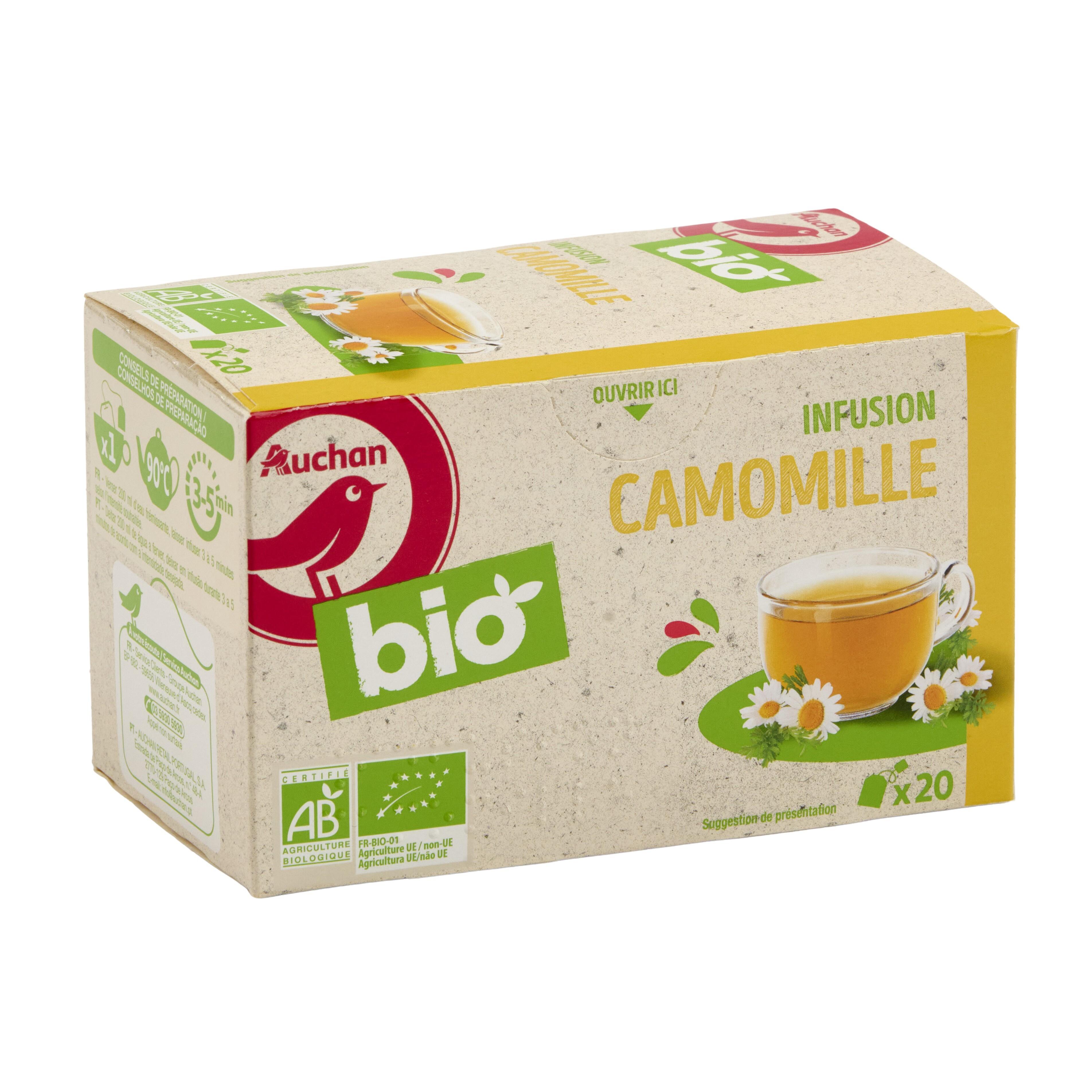 Voir la diapositive 3 : AUCHAN BIO Infusion camomille 20 sachets 18g