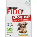 PURINA Fido croquettes au boeuf et légumes Croq'mix pour chien adulte 7 kg