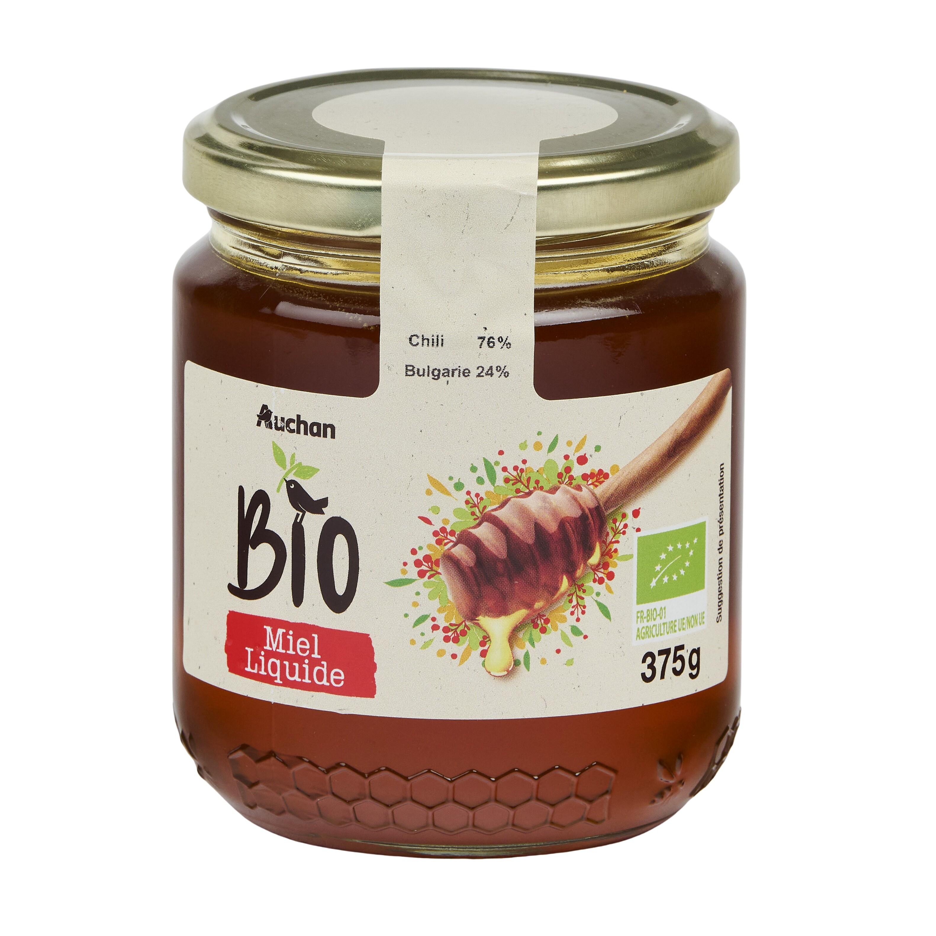 Voir la diapositive 4 : AUCHAN BIO Miel liquide en bocal 375g
