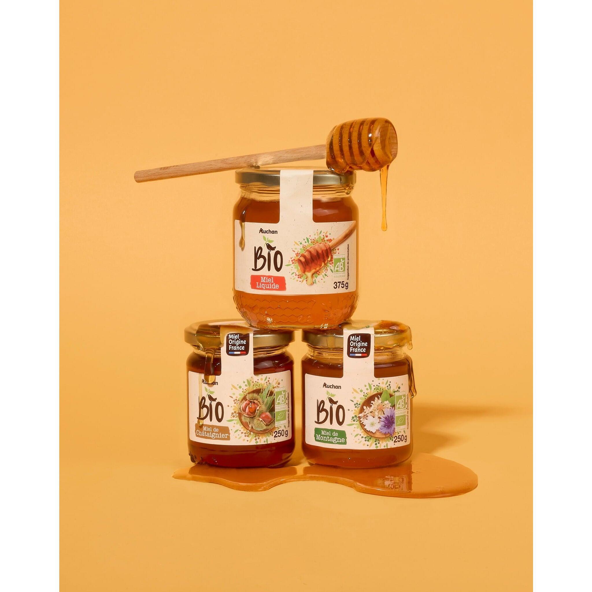 Voir la diapositive 5 : AUCHAN BIO Miel liquide en bocal 375g