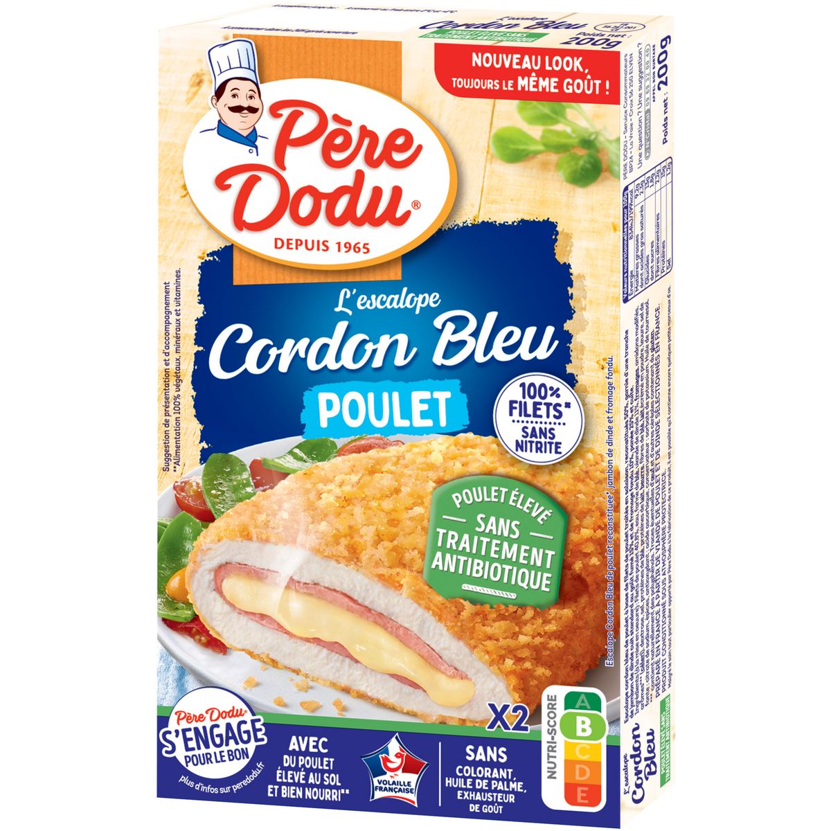 PERE DODU Escalope cordon bleu de poulet 2 pièces 200g