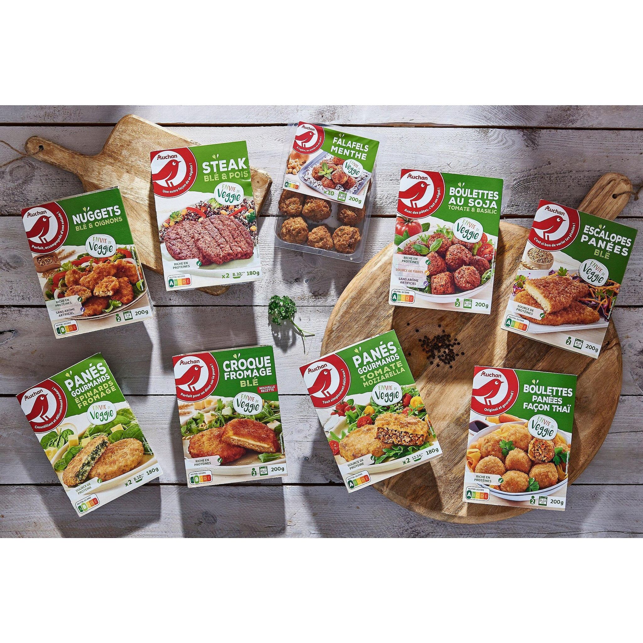 Voir la diapositive 3 : AUCHAN VERY VEGGIE Veggie panés épinard 2 pièces 180g