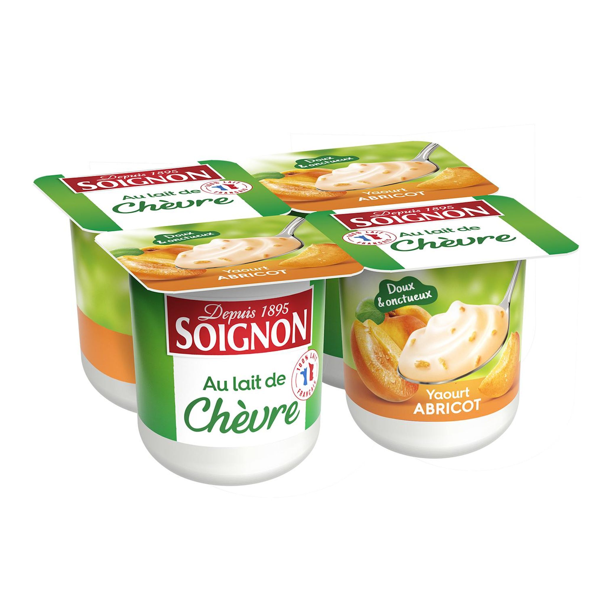 SOIGNON Yaourt à l'abricot au lait de chèvre 4x125g