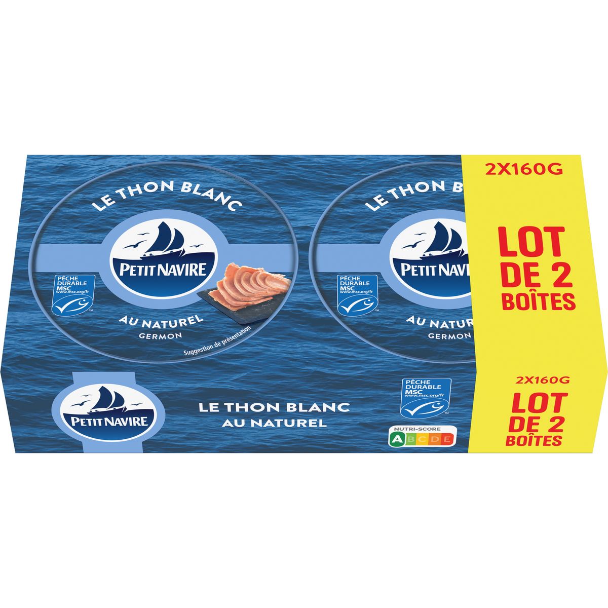 PETIT NAVIRE Thon blanc au naturel MSC 2x160g